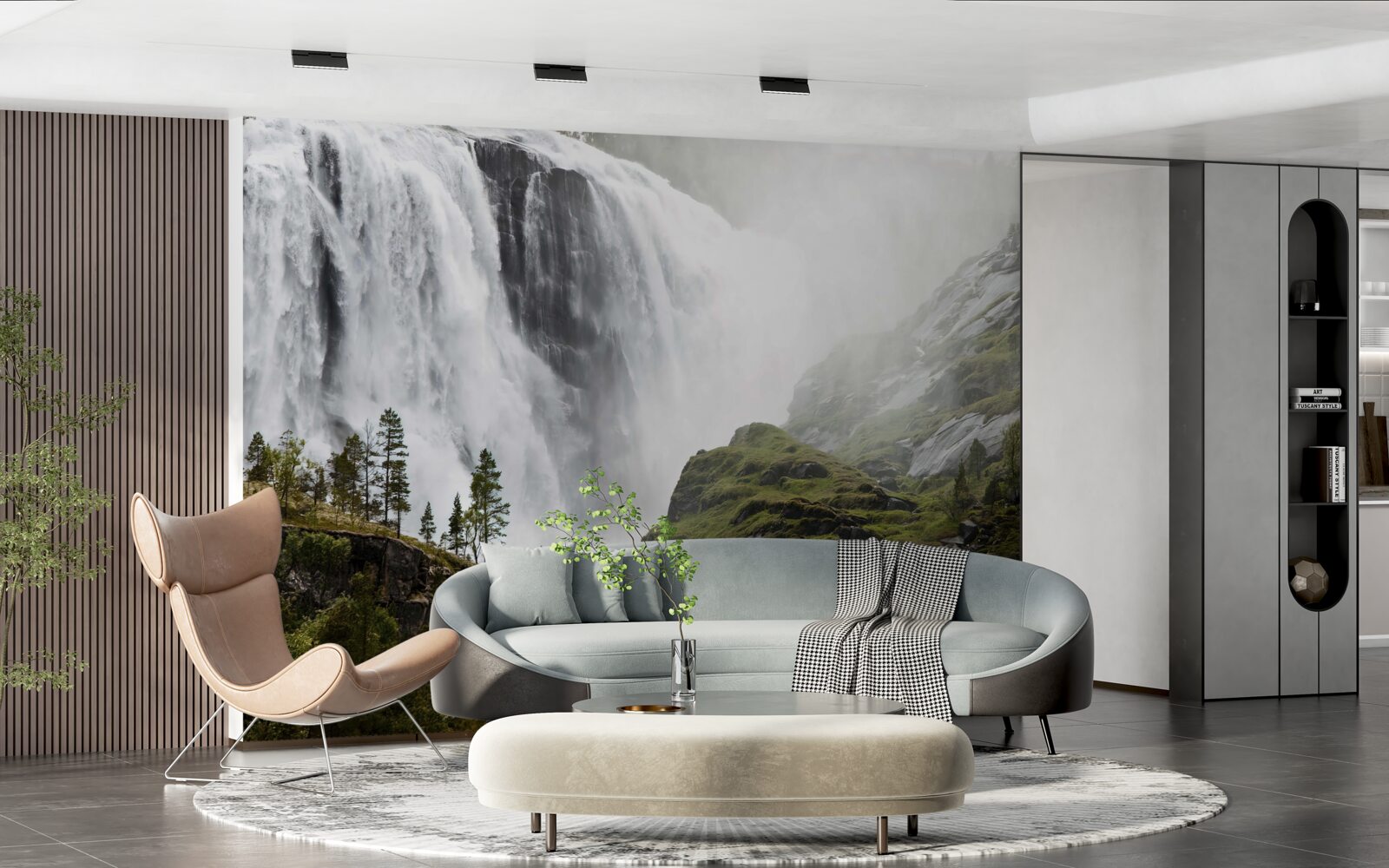 Фотошпалери величний каскадний водоспад