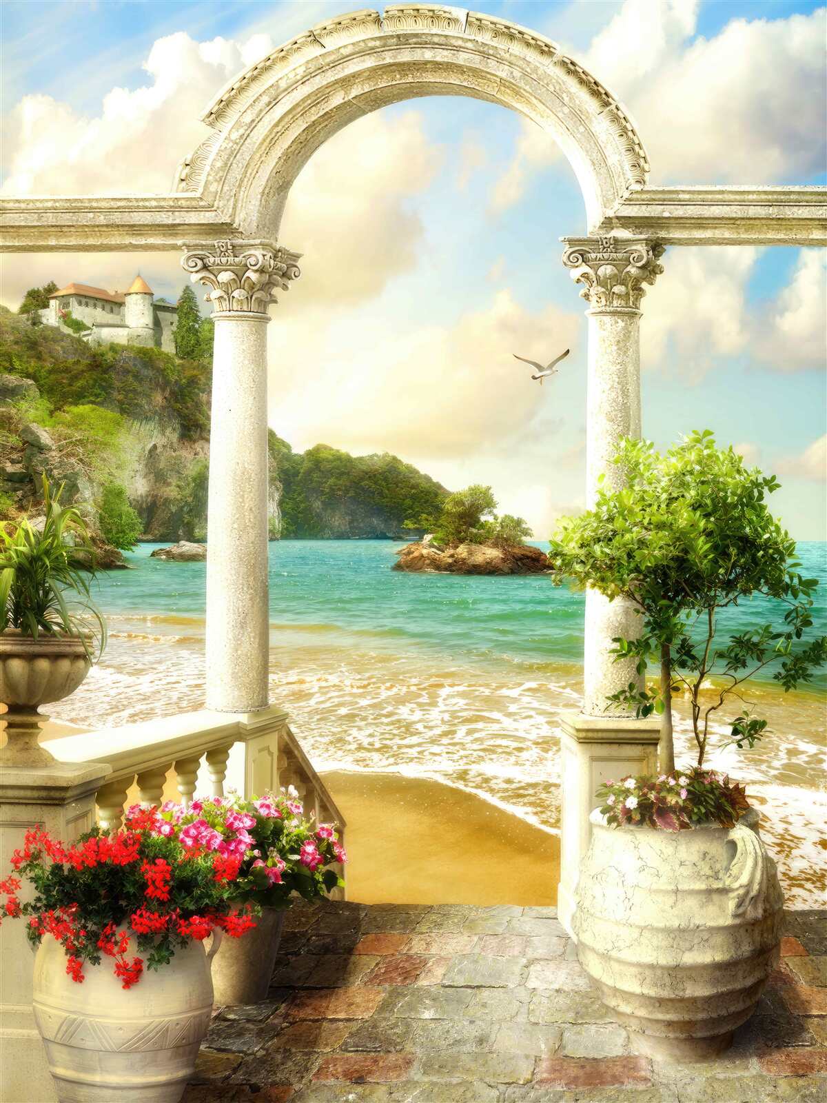 Фотошпалери стовп на піщаному березі