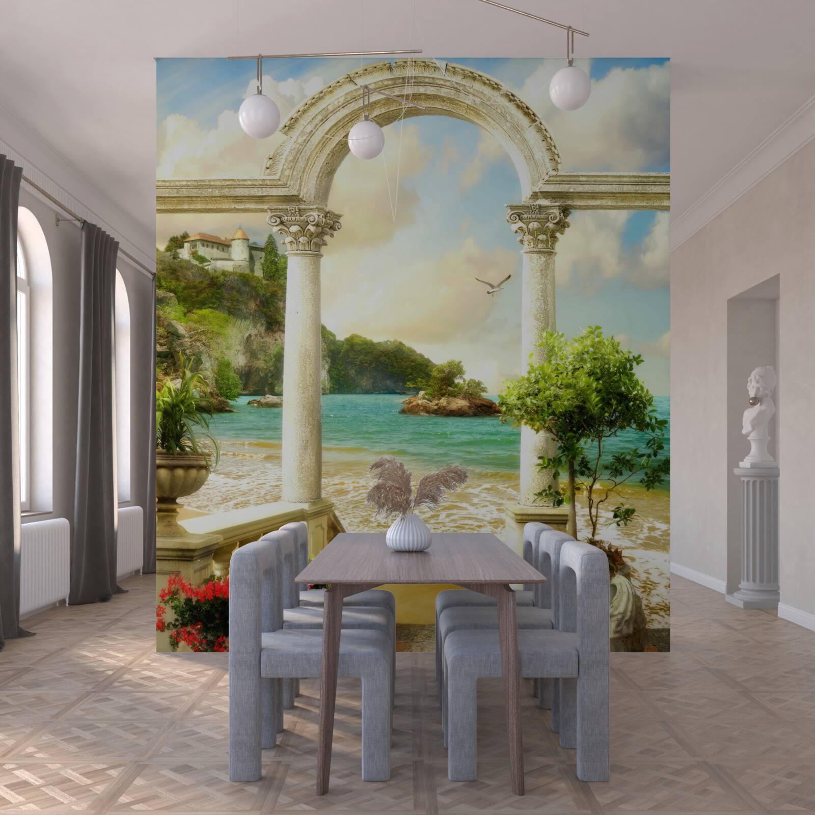 Фотошпалери стовп на піщаному березі