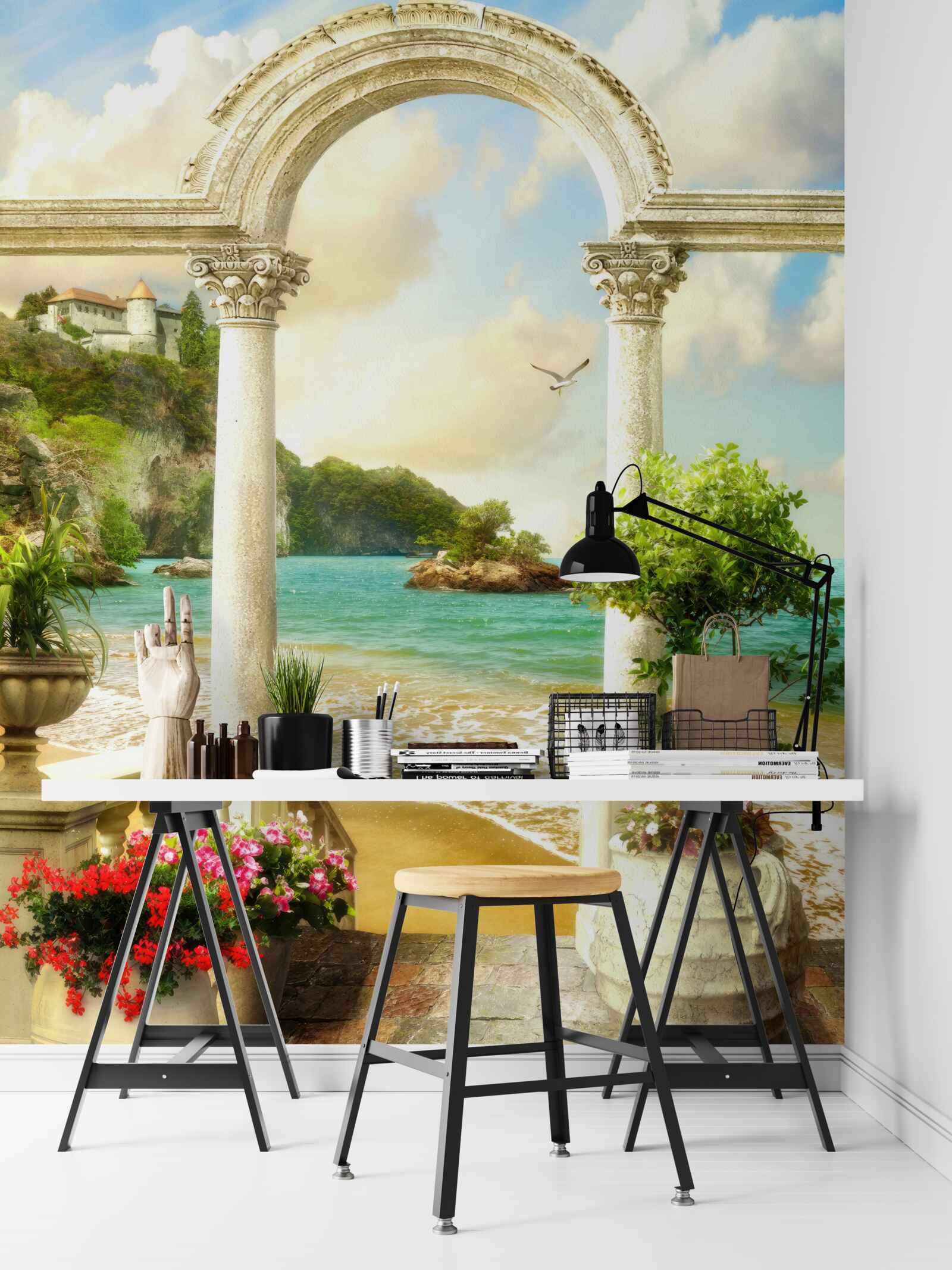 Фотошпалери стовп на піщаному березі