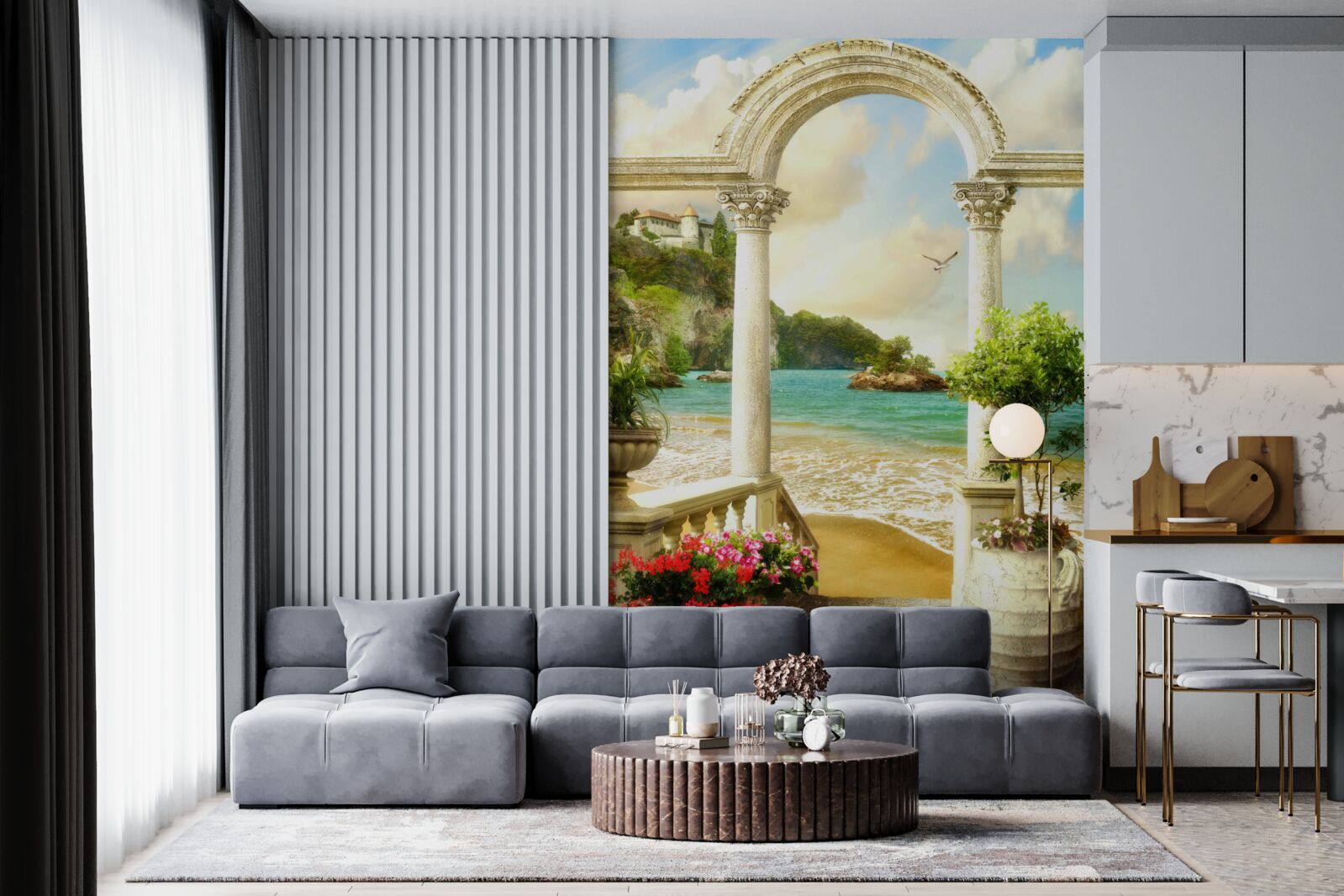 Фотошпалери стовп на піщаному березі