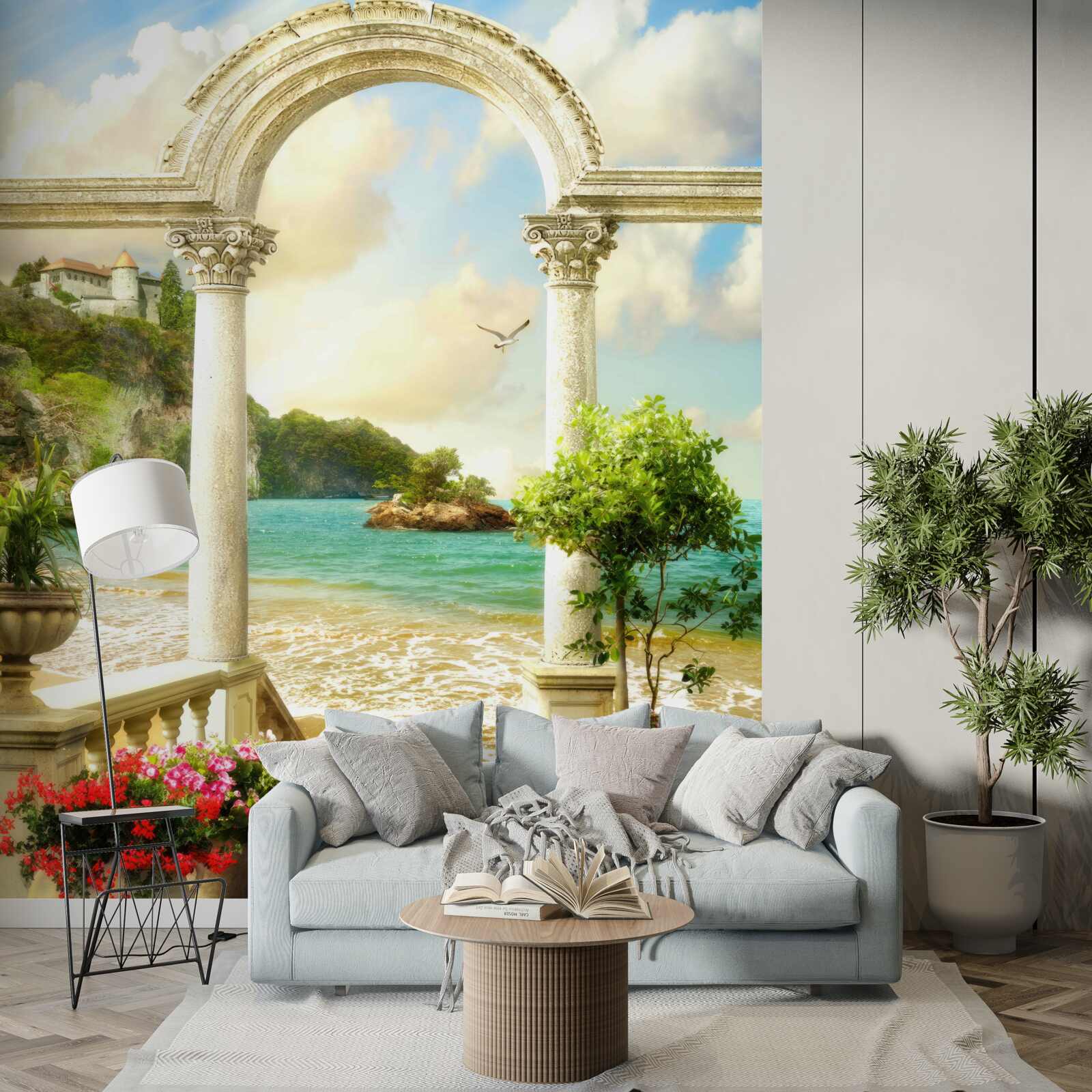 Фотошпалери стовп на піщаному березі