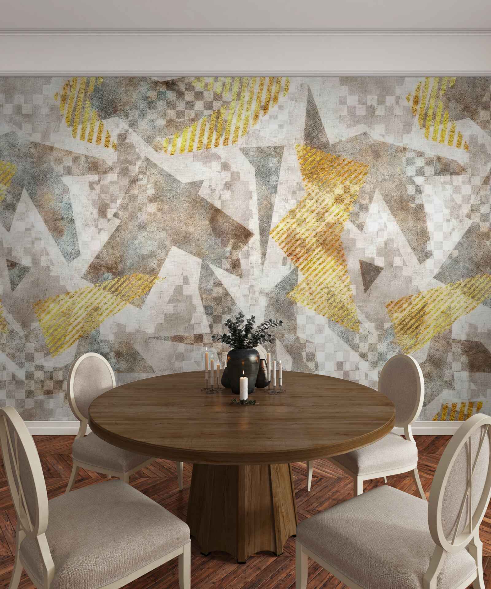 Фотошпалери фігури в абстрактних формах і кольорах