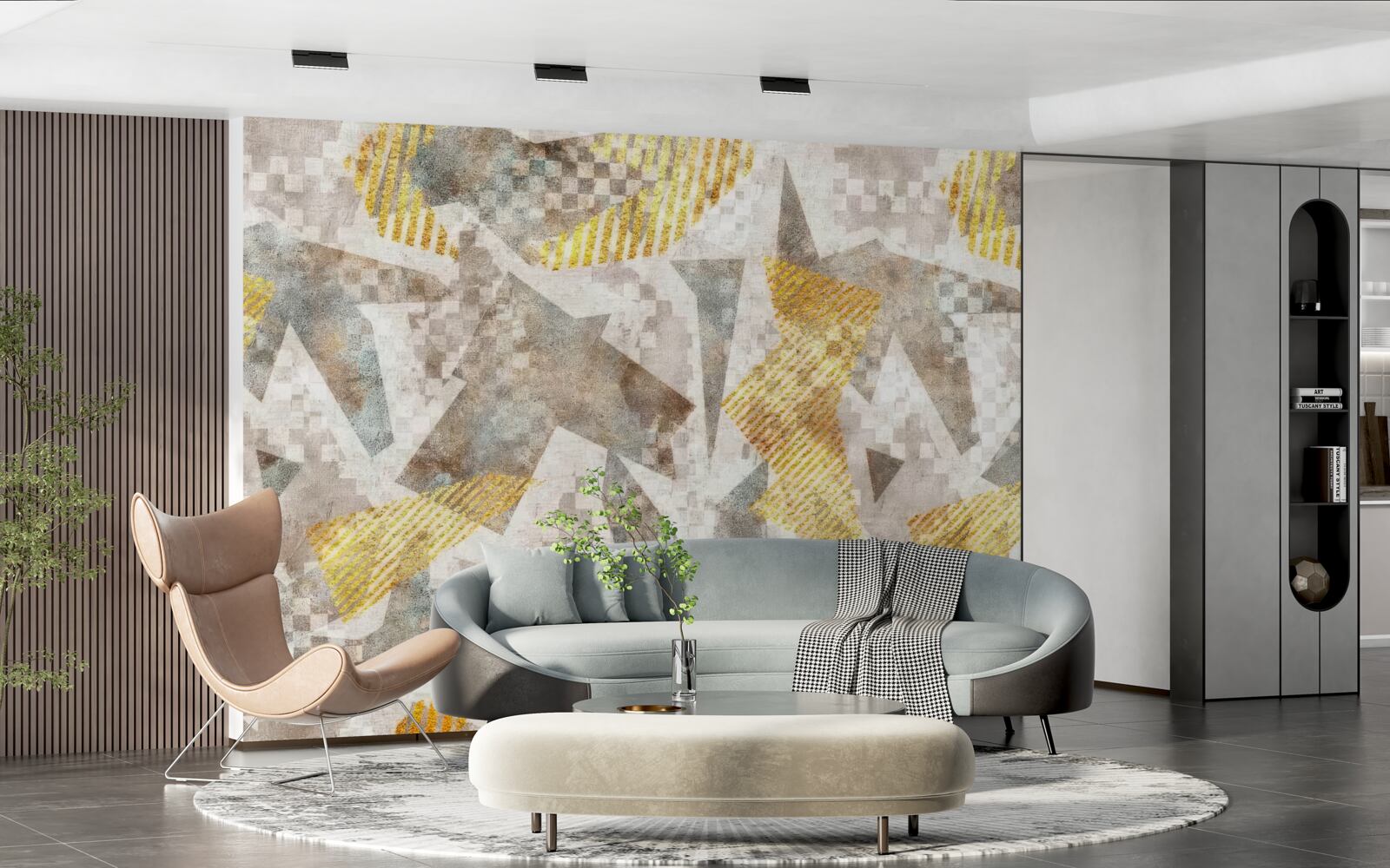 Фотошпалери фігури в абстрактних формах і кольорах