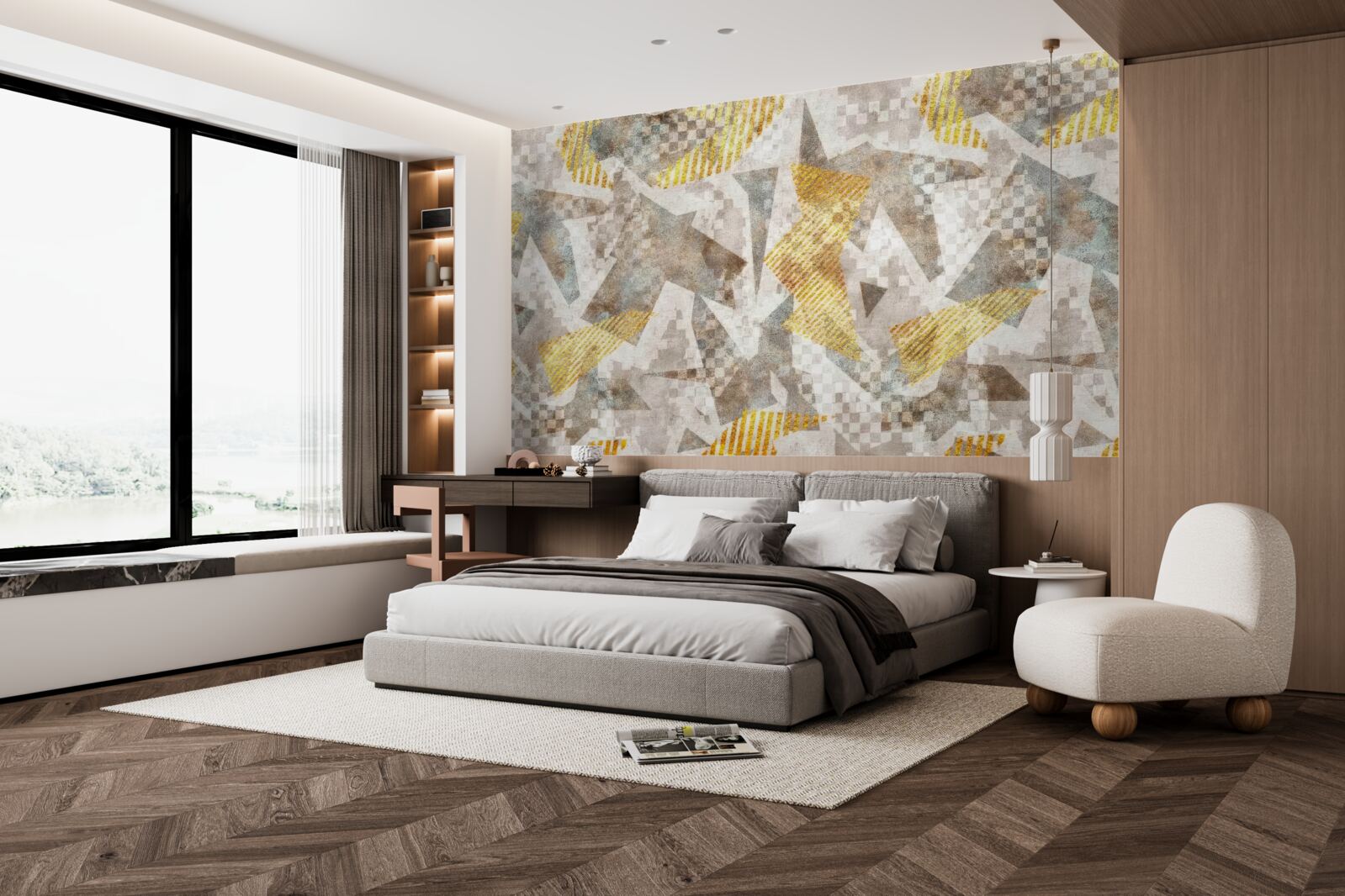 Фотошпалери фігури в абстрактних формах і кольорах