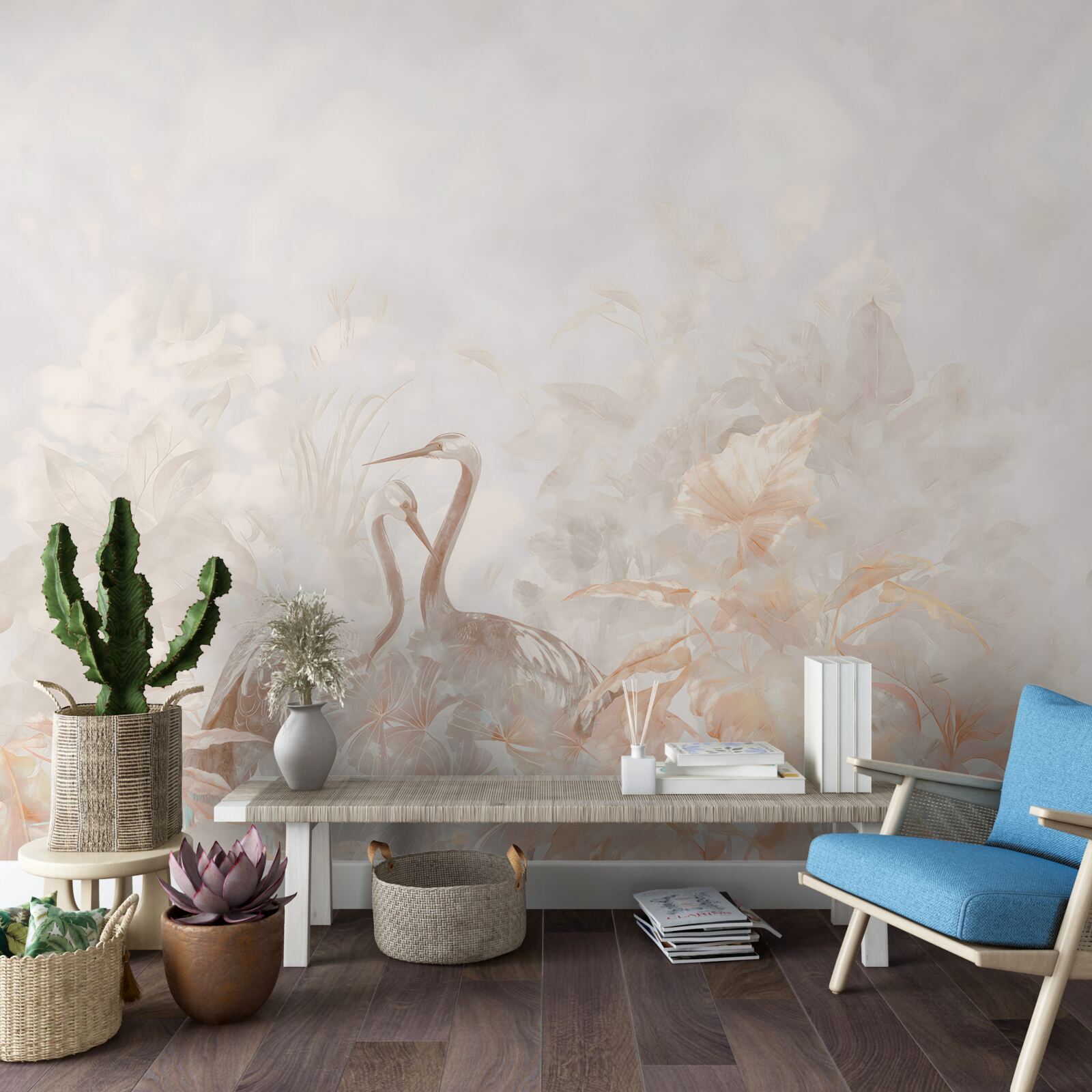 Фотошпалери два птахи серед зелені