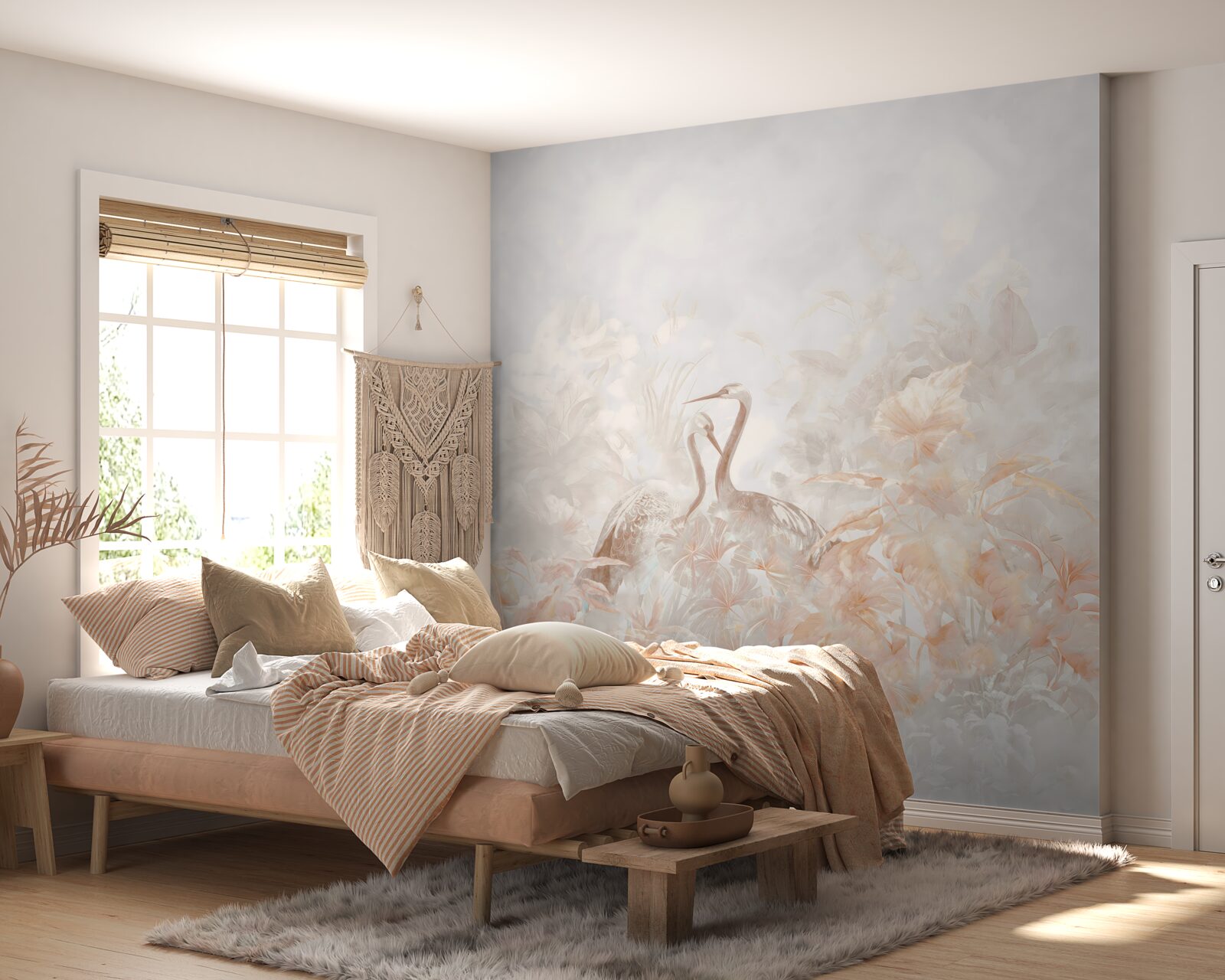 Фотошпалери два птахи серед зелені