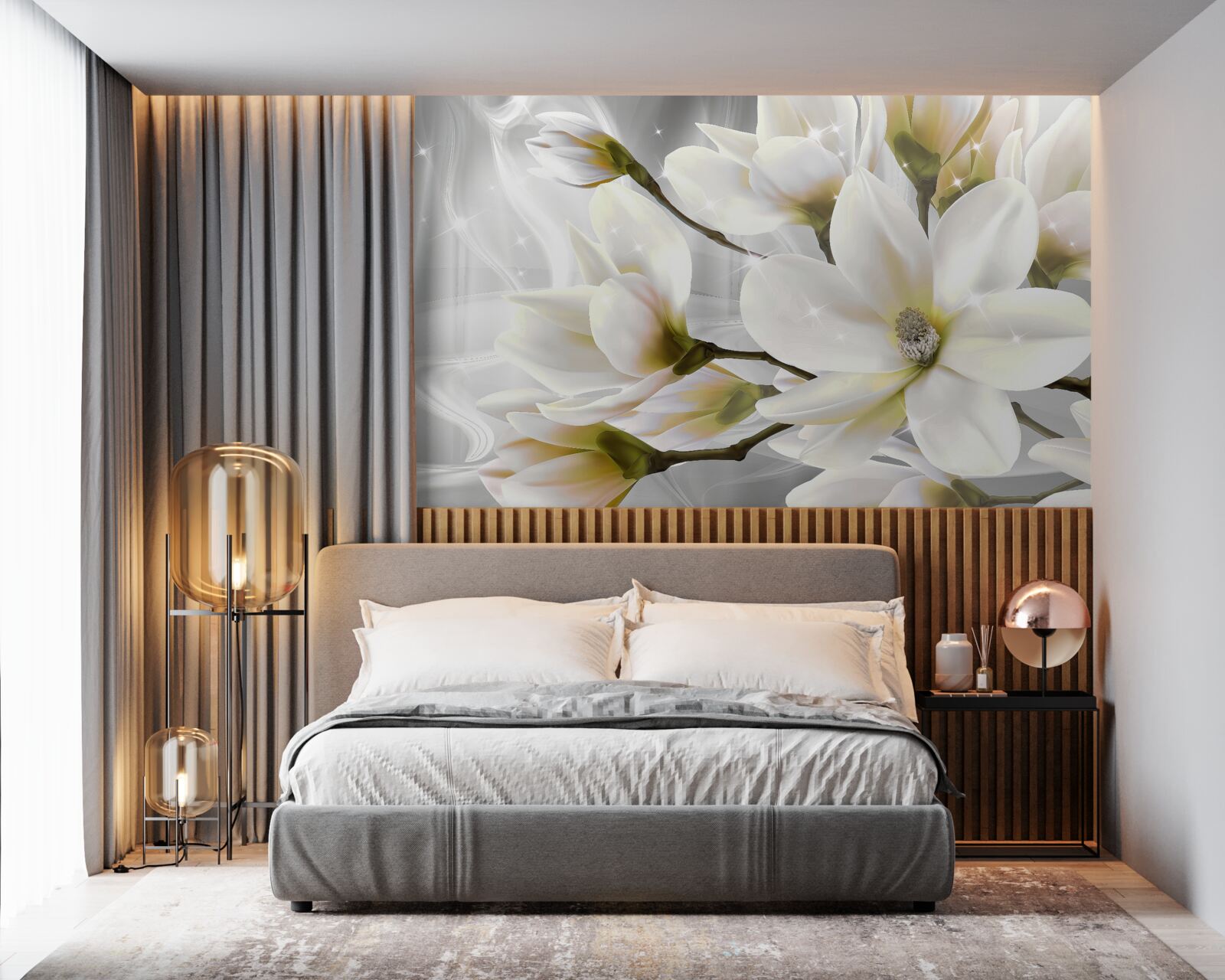 Фотошпалери великі білосніжні красиві квіти