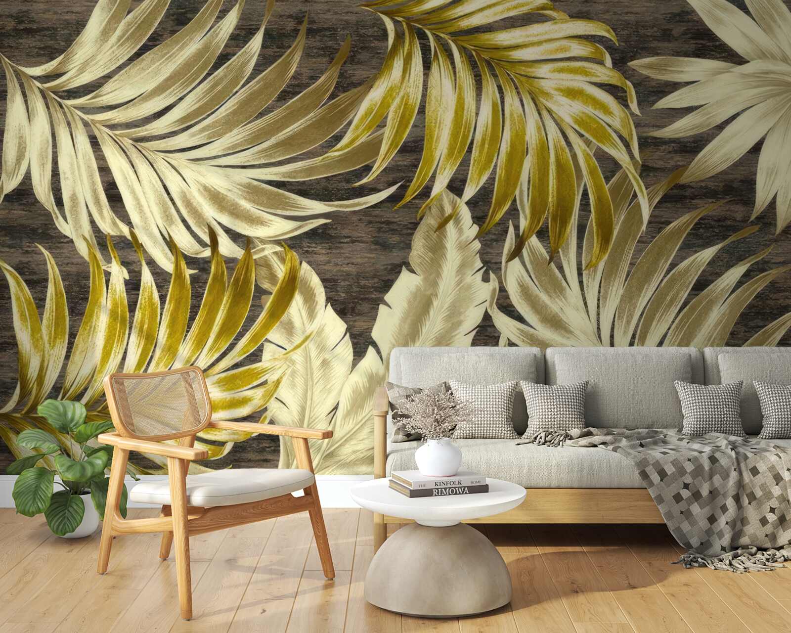 Фотошпалери великий золотий лист