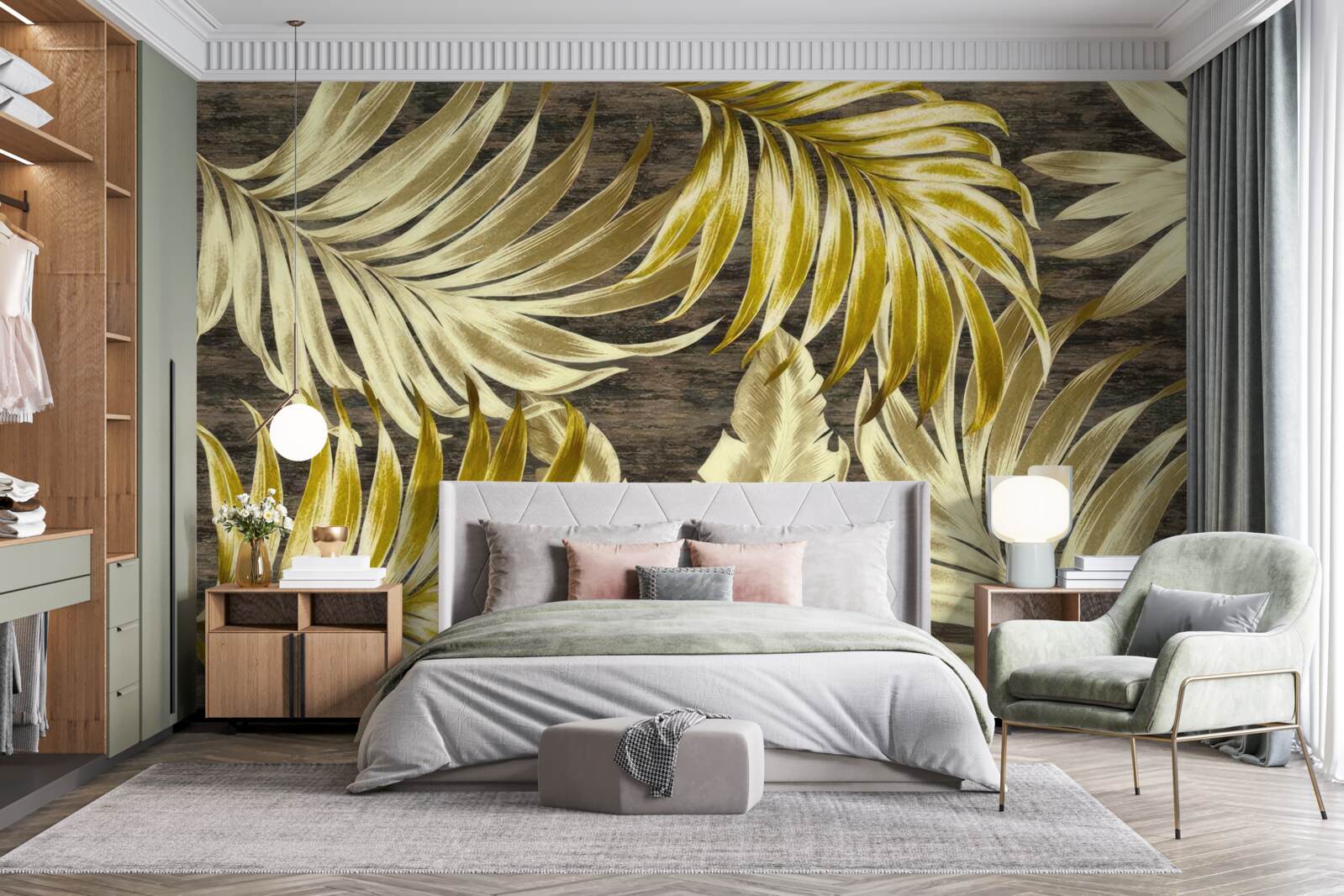 Фотошпалери великий золотий лист