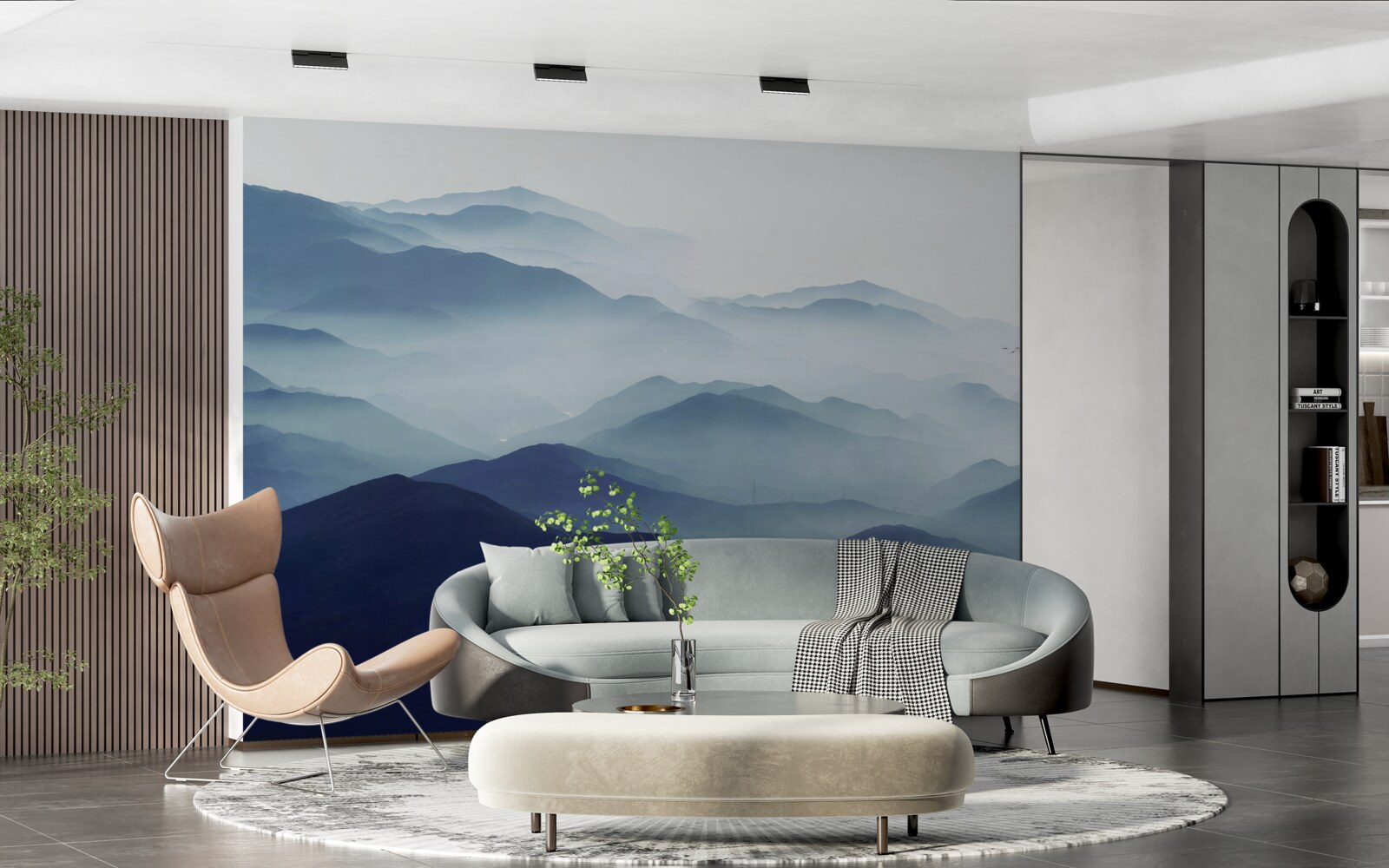 Фотошпалери пагорби, оповиті густим туманом