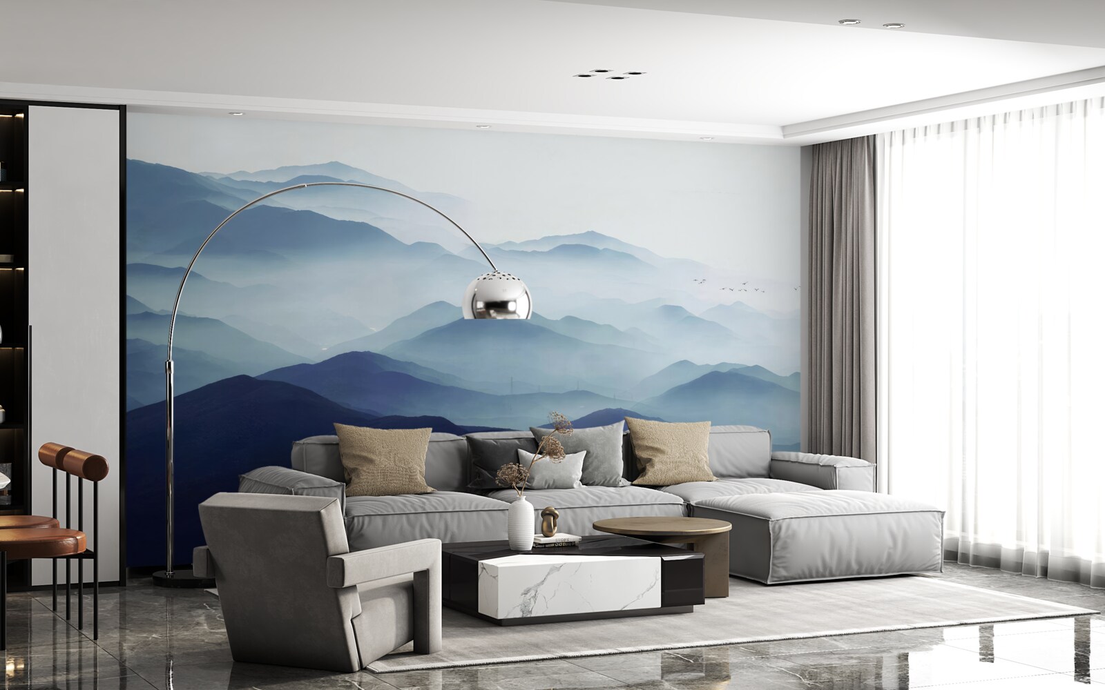 Фотошпалери пагорби, оповиті густим туманом