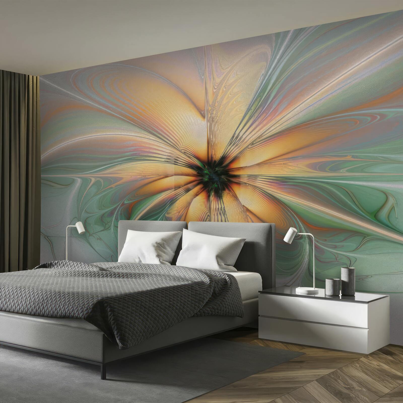 Фотошпалери кольори розливаються, утворюючи квітку