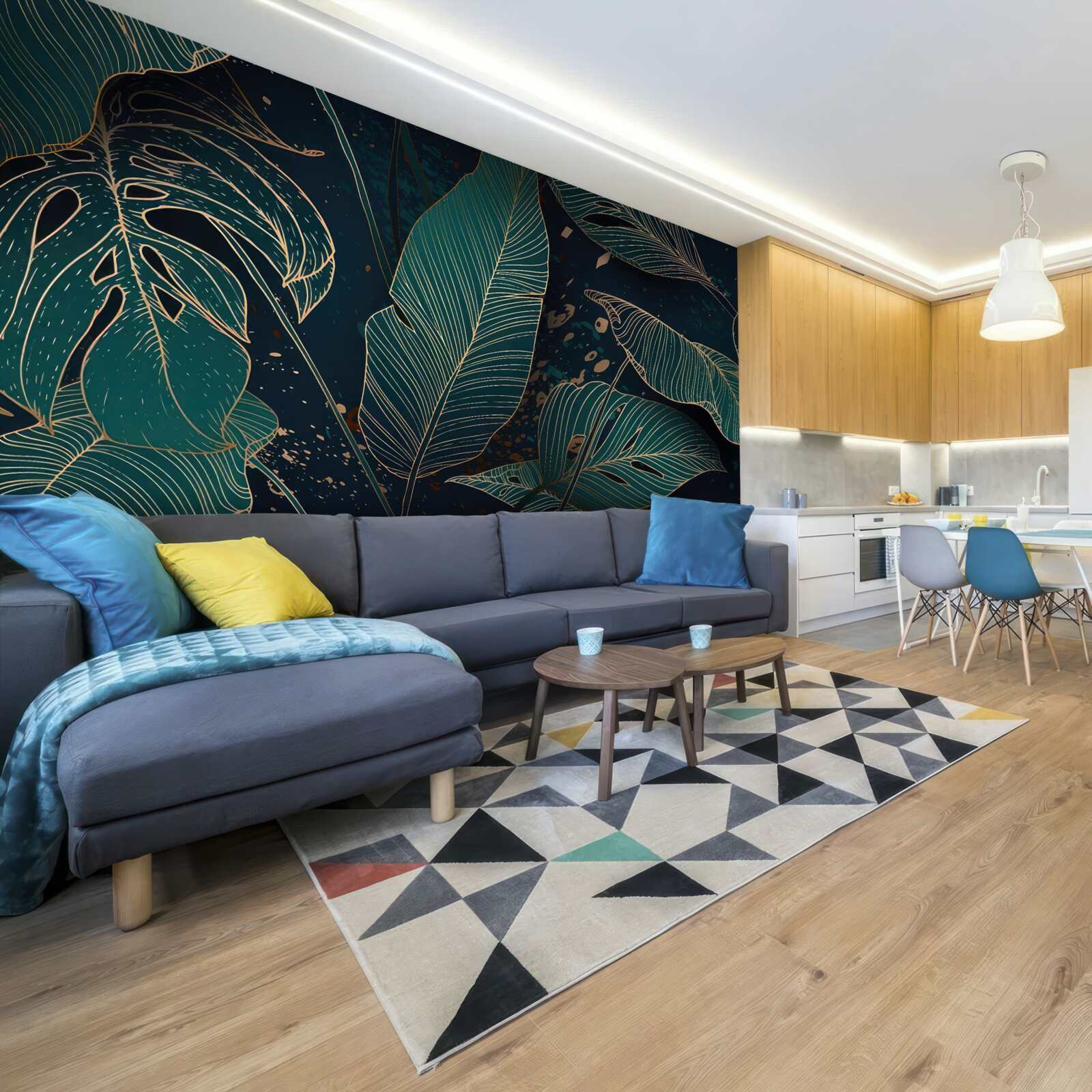 Фотошпалери велике зелене листя