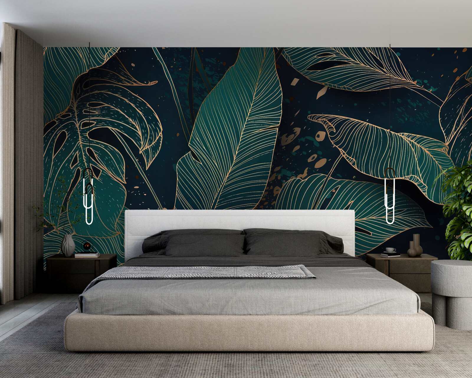 Фотошпалери велике зелене листя