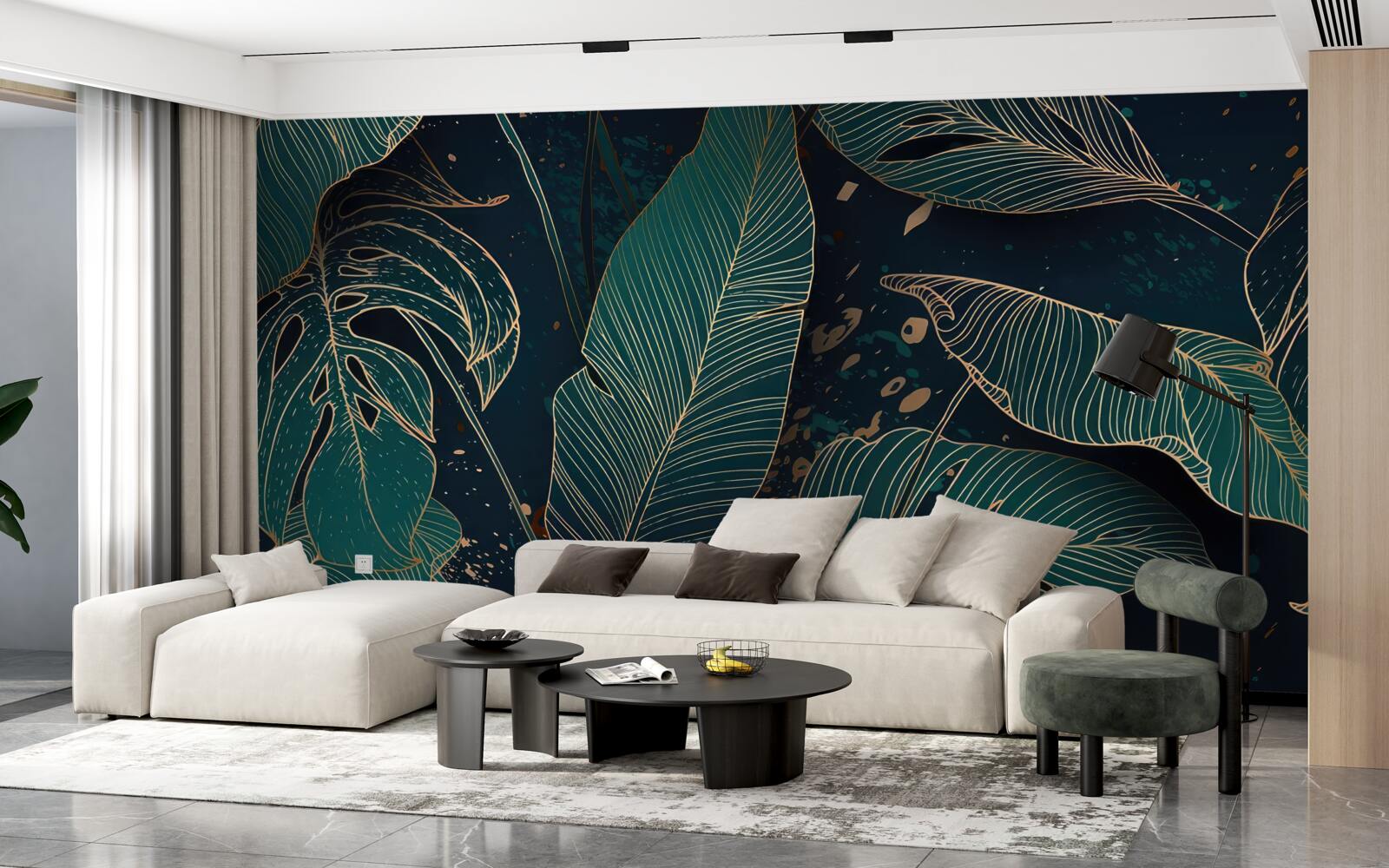 Фотошпалери велике зелене листя