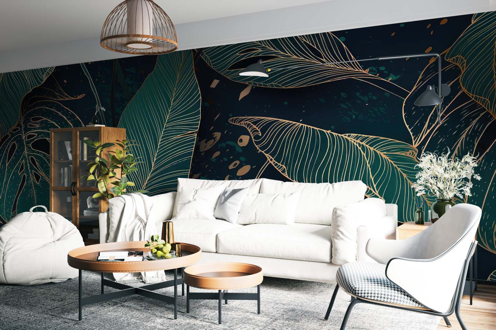 Фотошпалери велике зелене листя