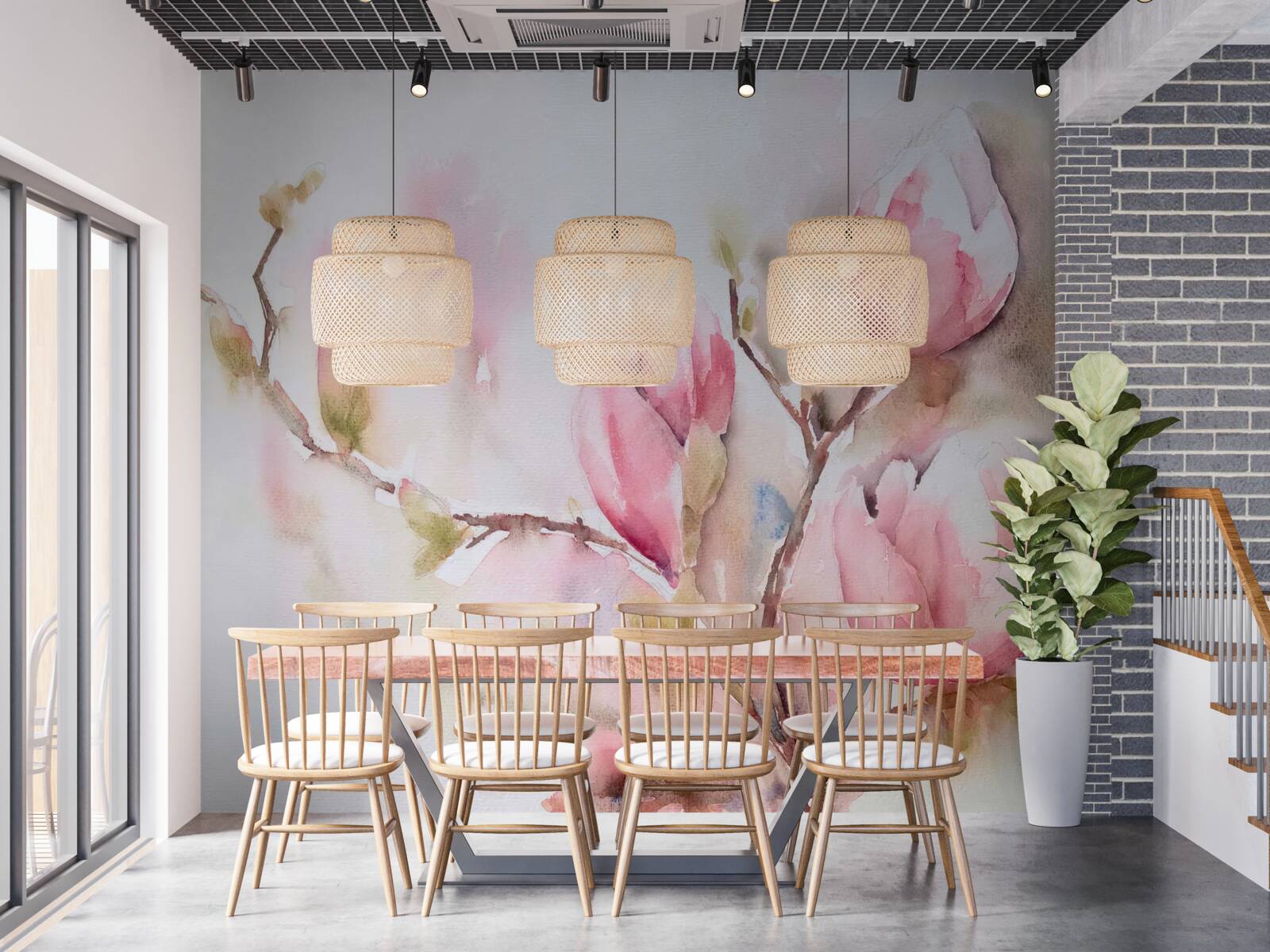 Фотошпалери рожеві бутони