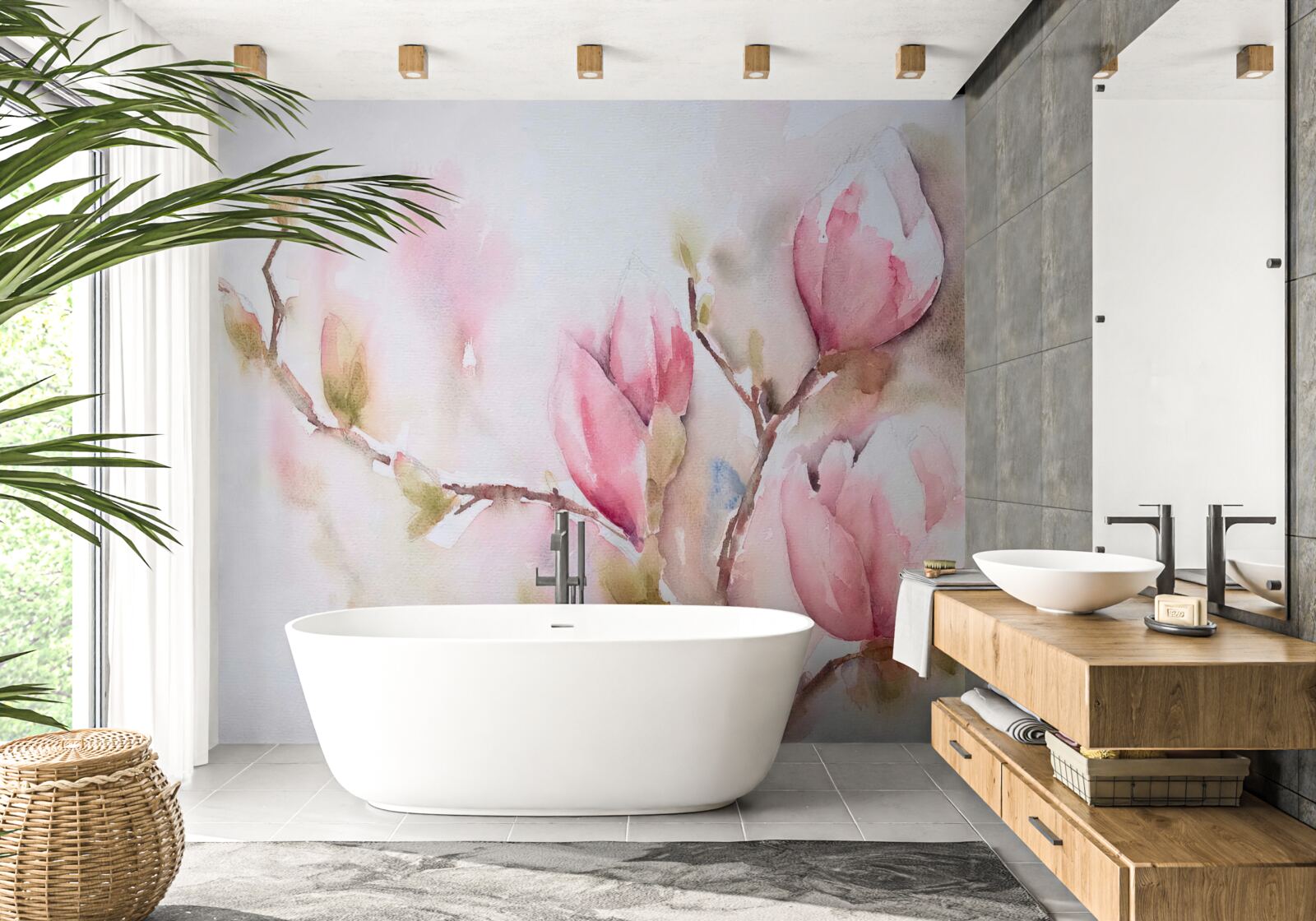 Фотошпалери рожеві бутони