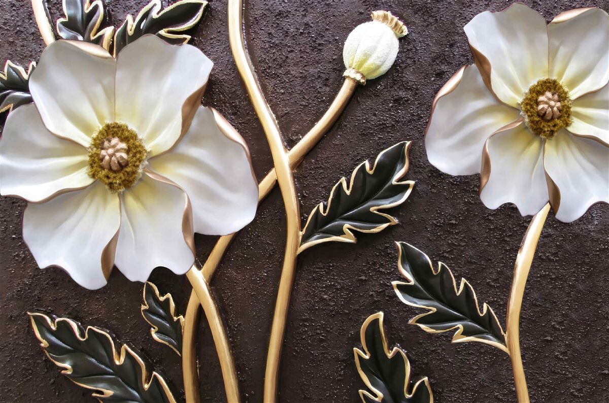 Фотошпалери великі білі квіти