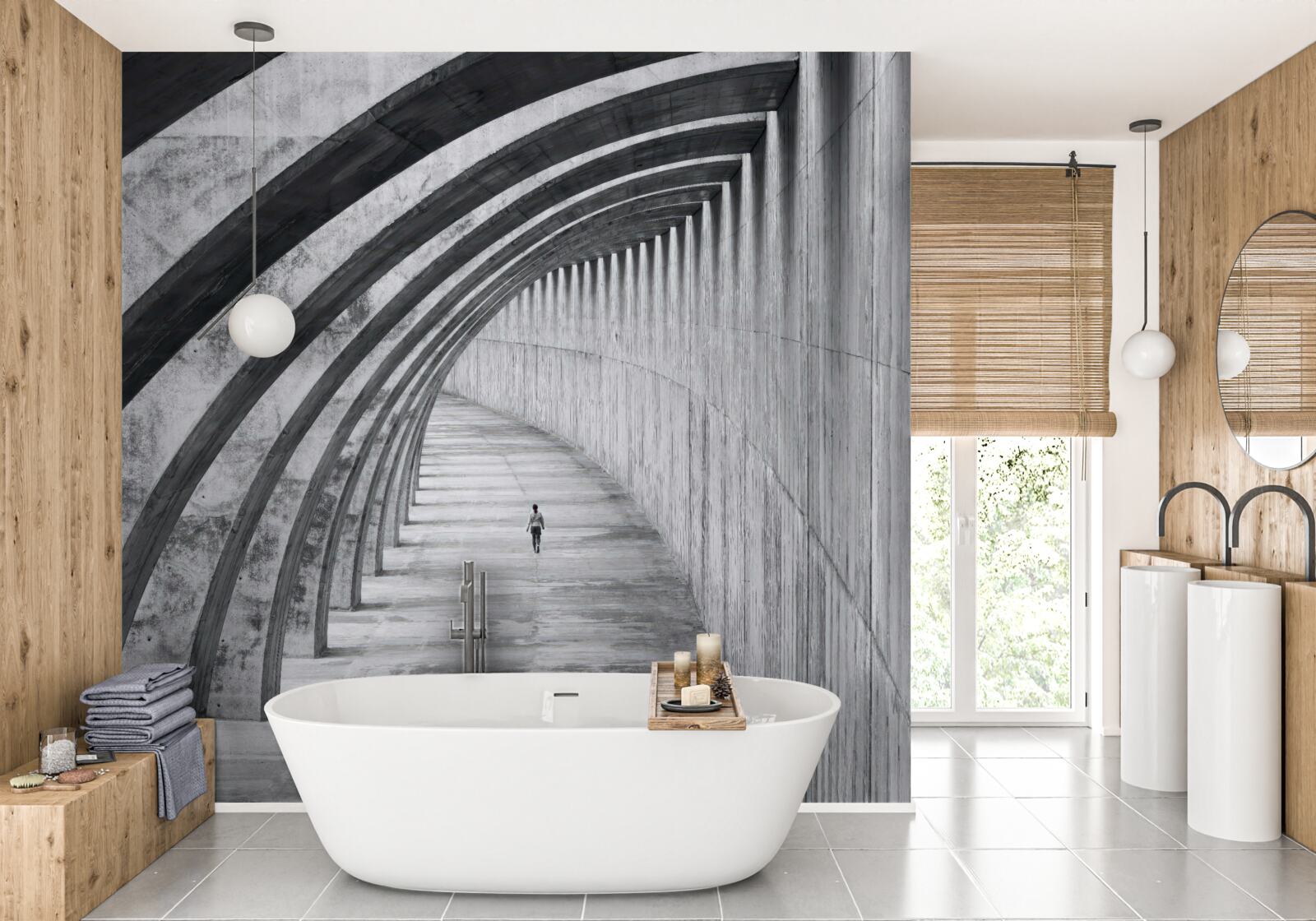 Фотошпалери перед величними стінами будівлі