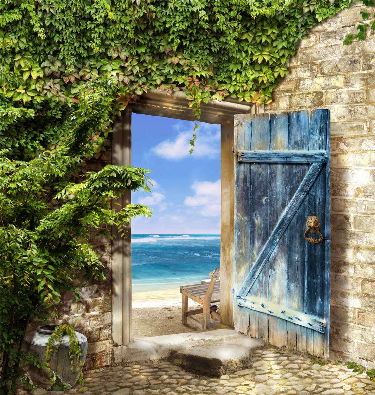 Фотошпалери затишний будинок біля моря