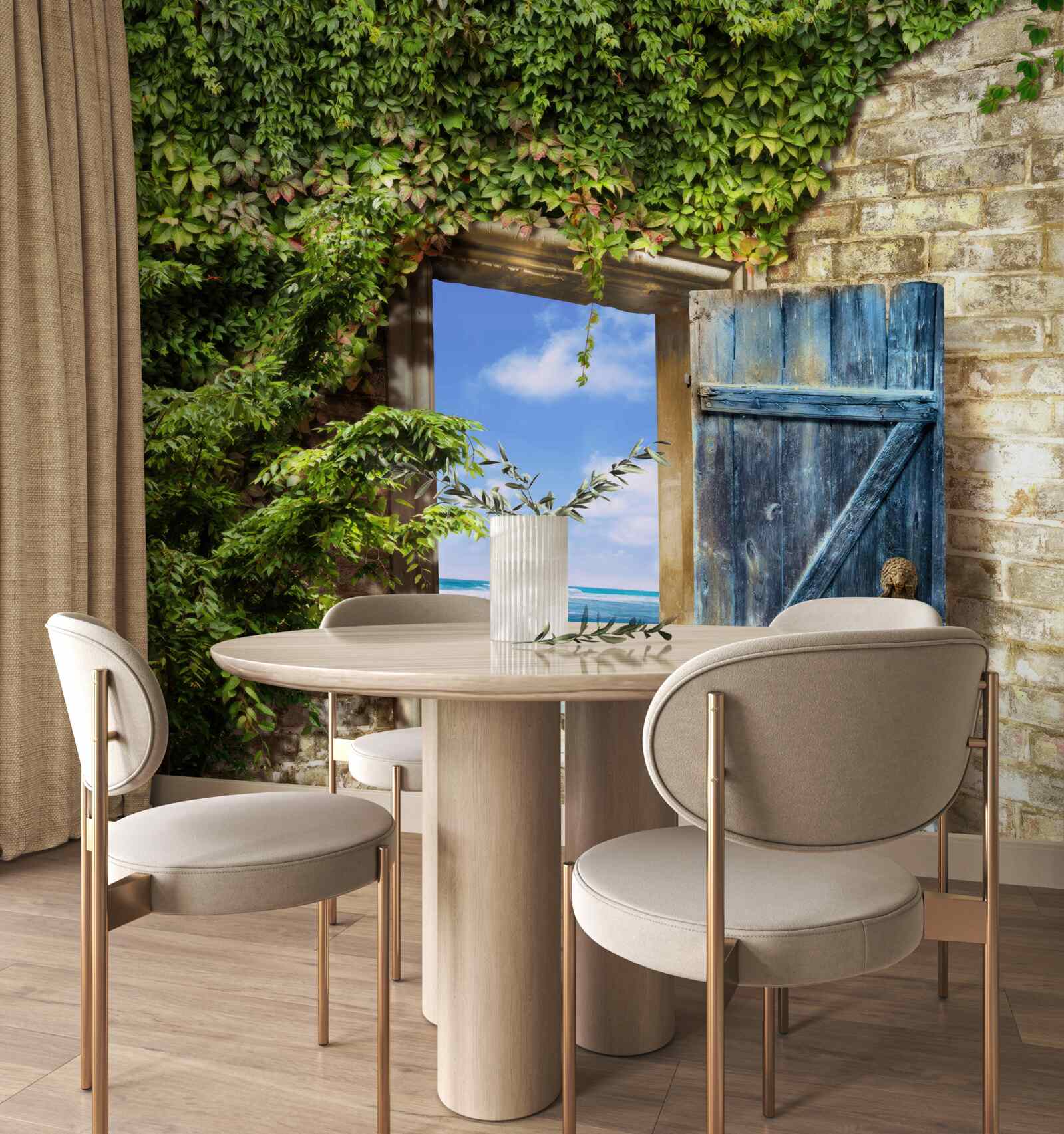 Фотошпалери затишний будинок біля моря