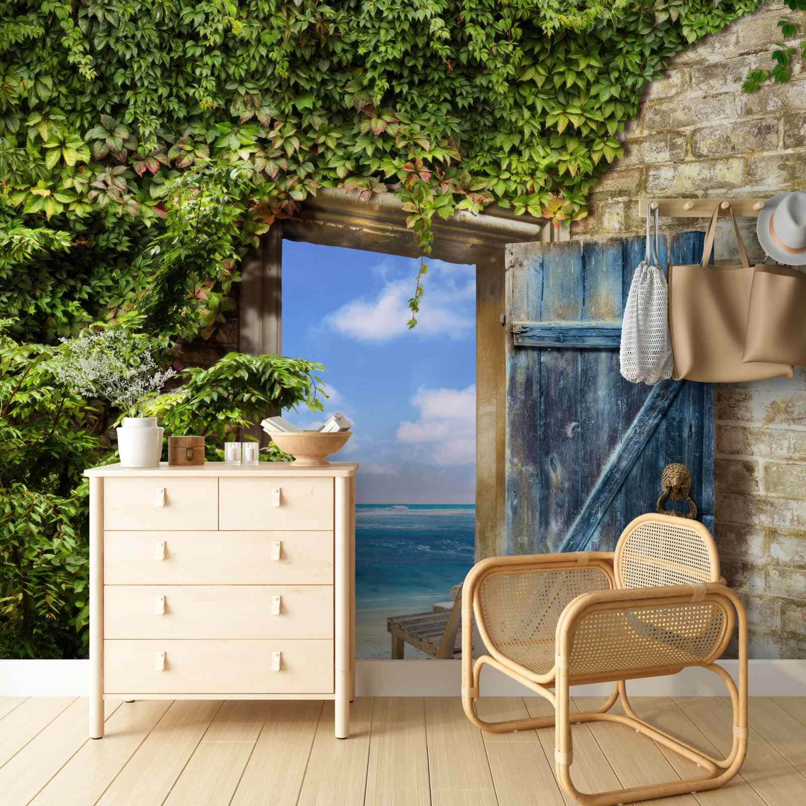 Фотошпалери затишний будинок біля моря