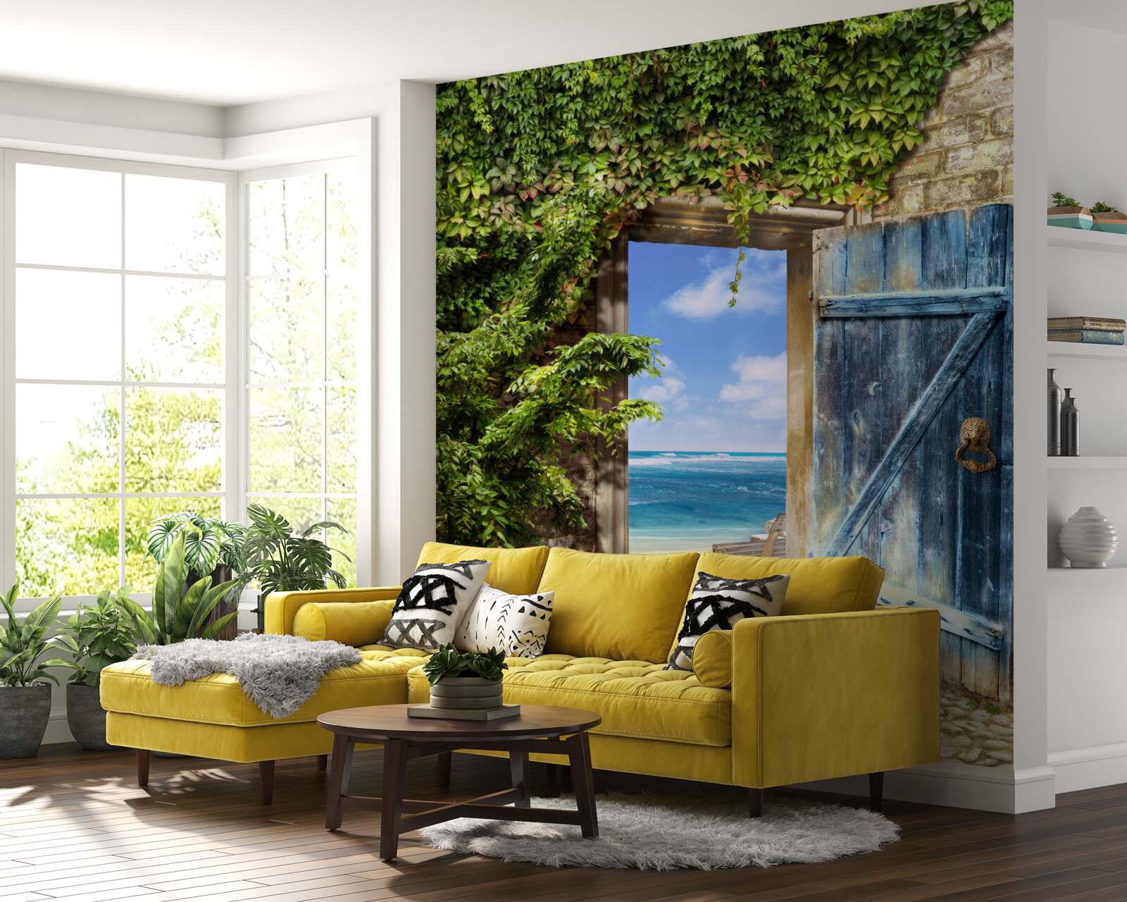 Фотошпалери затишний будинок біля моря