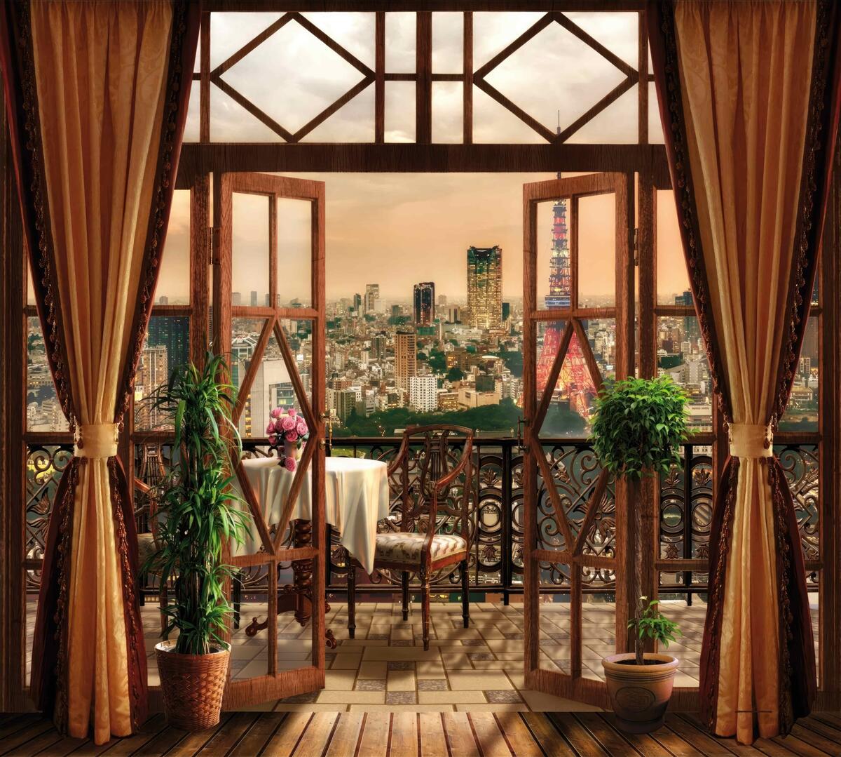 Фотошпалери вражаючий вид на місто з балкона