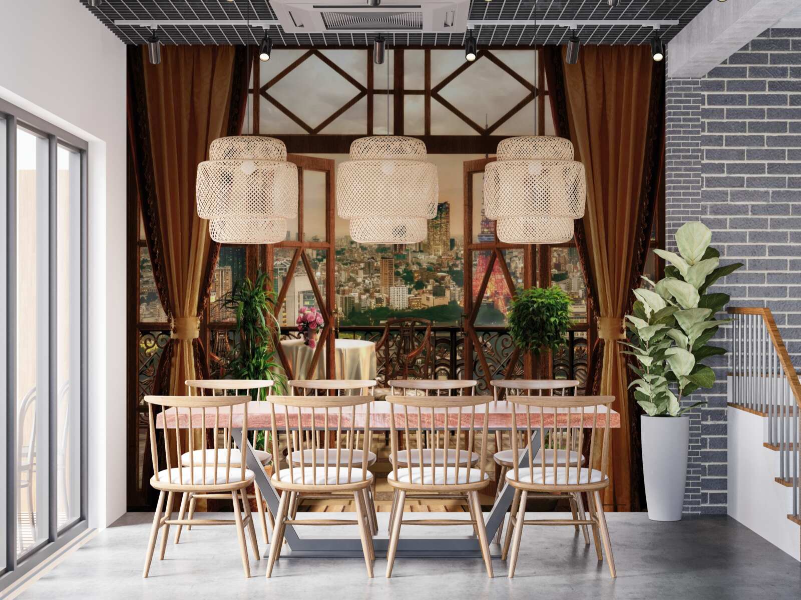 Фотошпалери вражаючий вид на місто з балкона