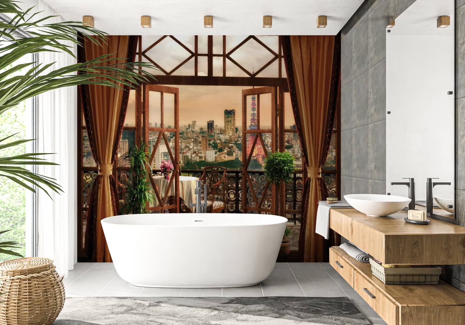 Фотошпалери вражаючий вид на місто з балкона