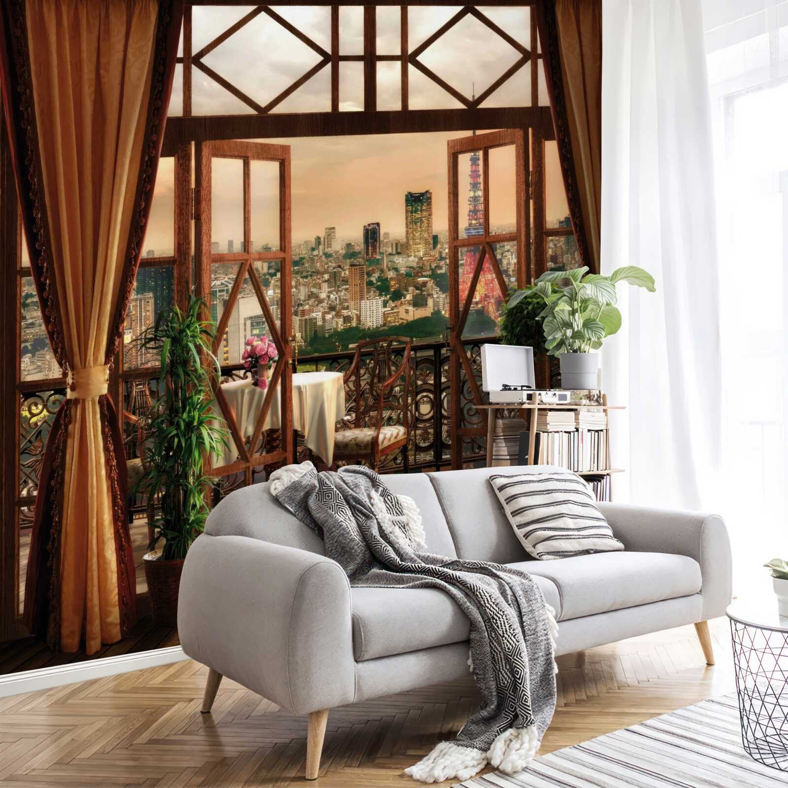 Фотошпалери вражаючий вид на місто з балкона