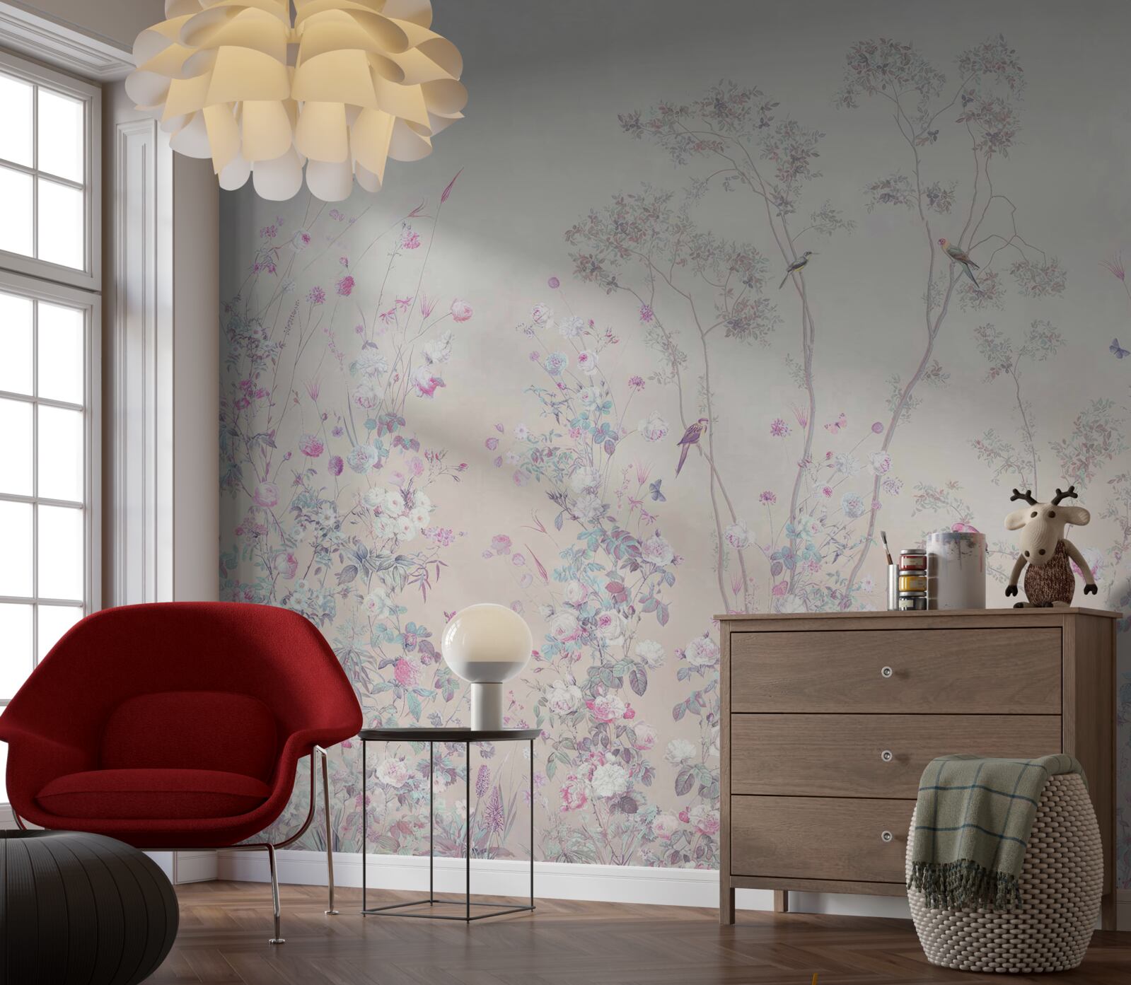 Фотошпалери птахи, що сидять на гілках дерев