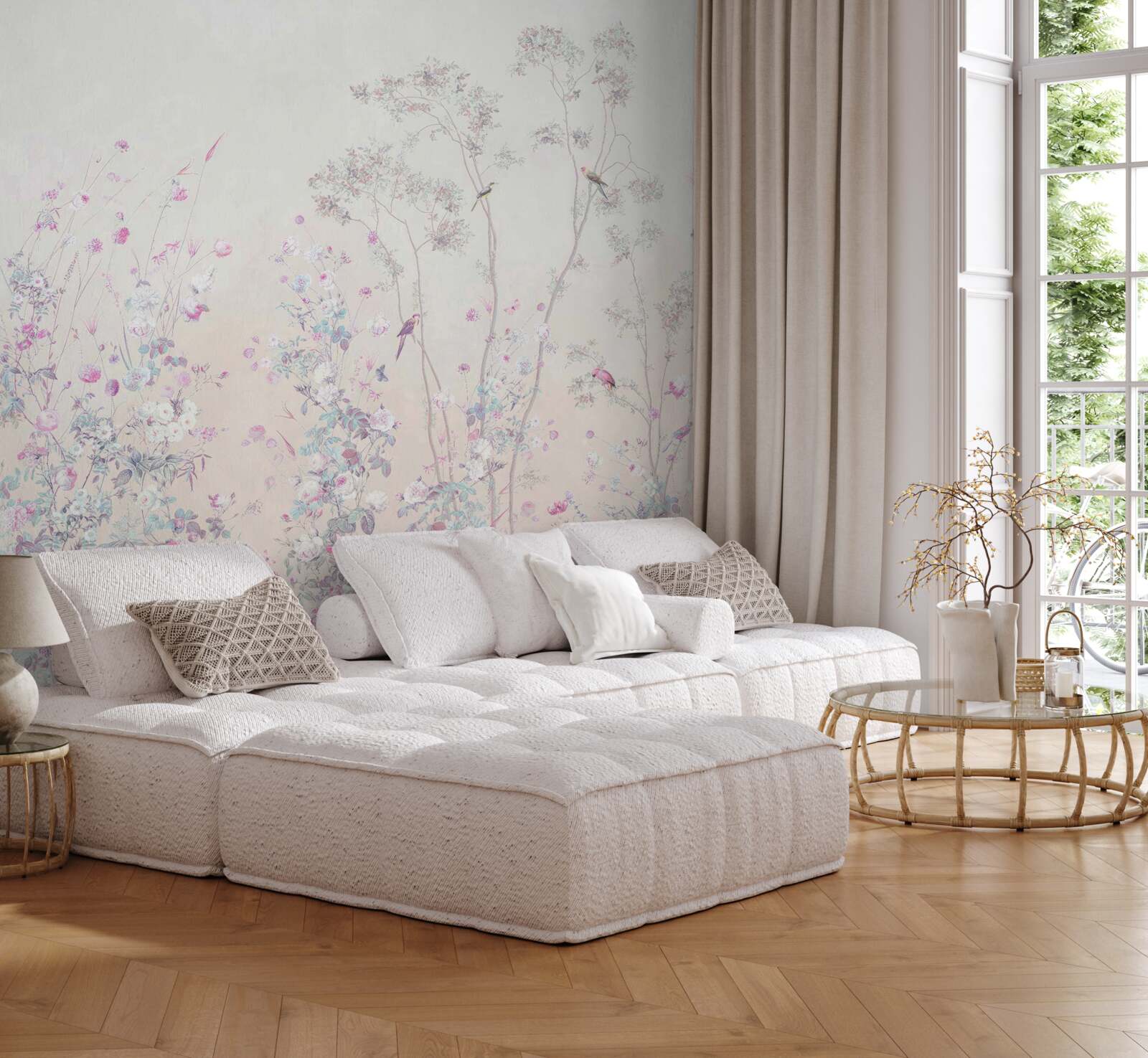 Фотошпалери птахи, що сидять на гілках дерев