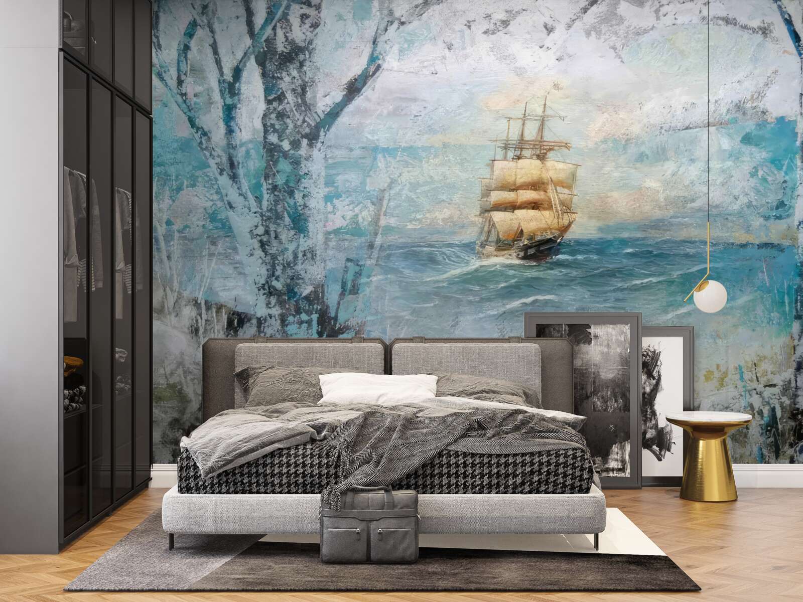 Фотошпалери зображення корабля під вітрилами в океані