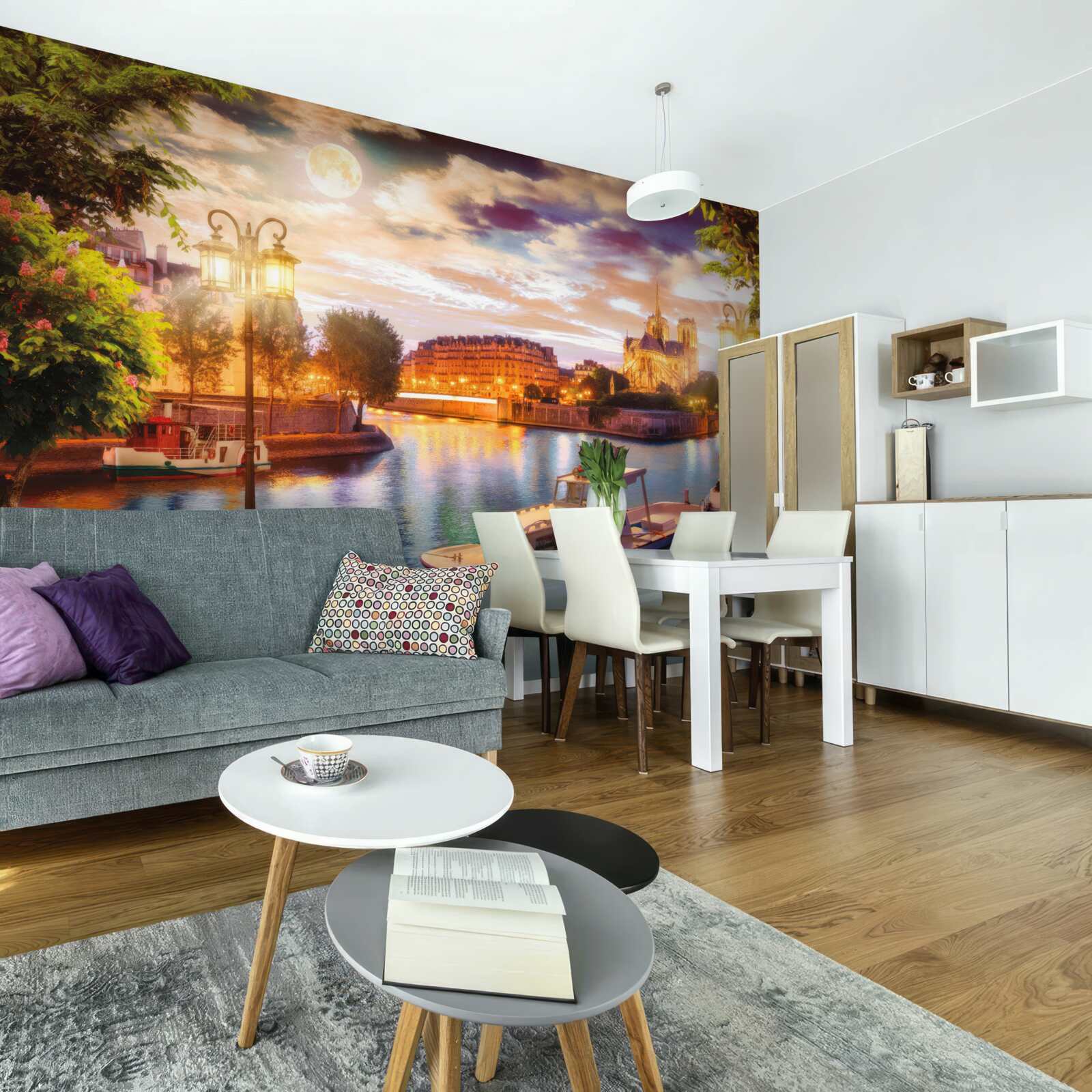 Фотошпалери яхт, пришвартованих у міській гавані