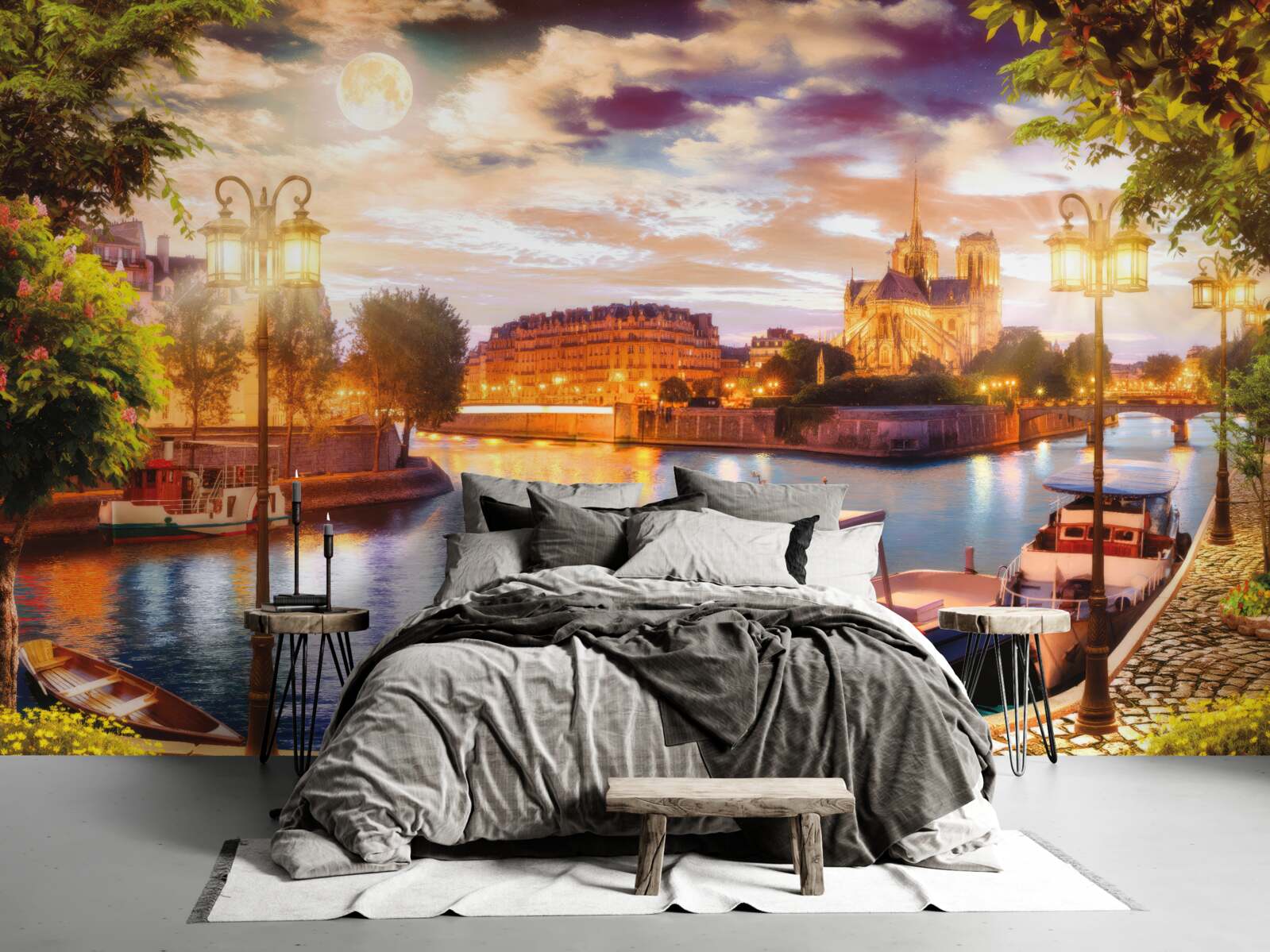 Фотошпалери яхт, пришвартованих у міській гавані