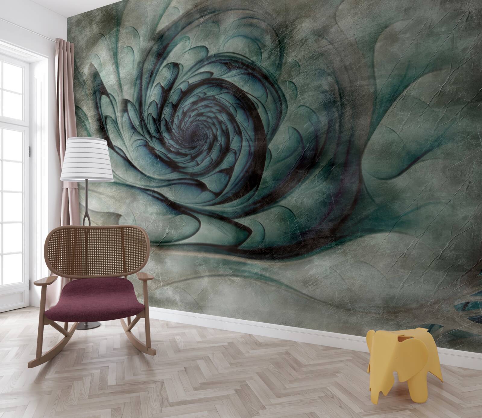 Фотошпалери мазки пензля, що створюють образ квітки