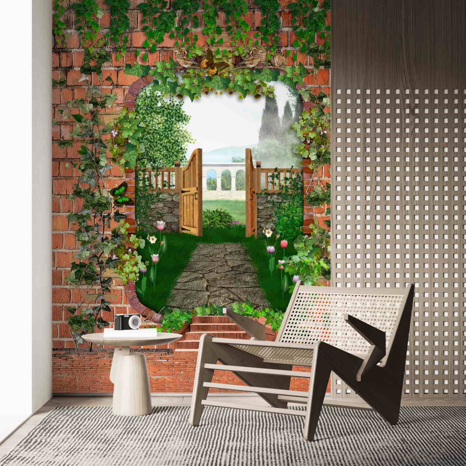 Фотошпалери отвір у стіні, що відкриває шлях до таємного світу