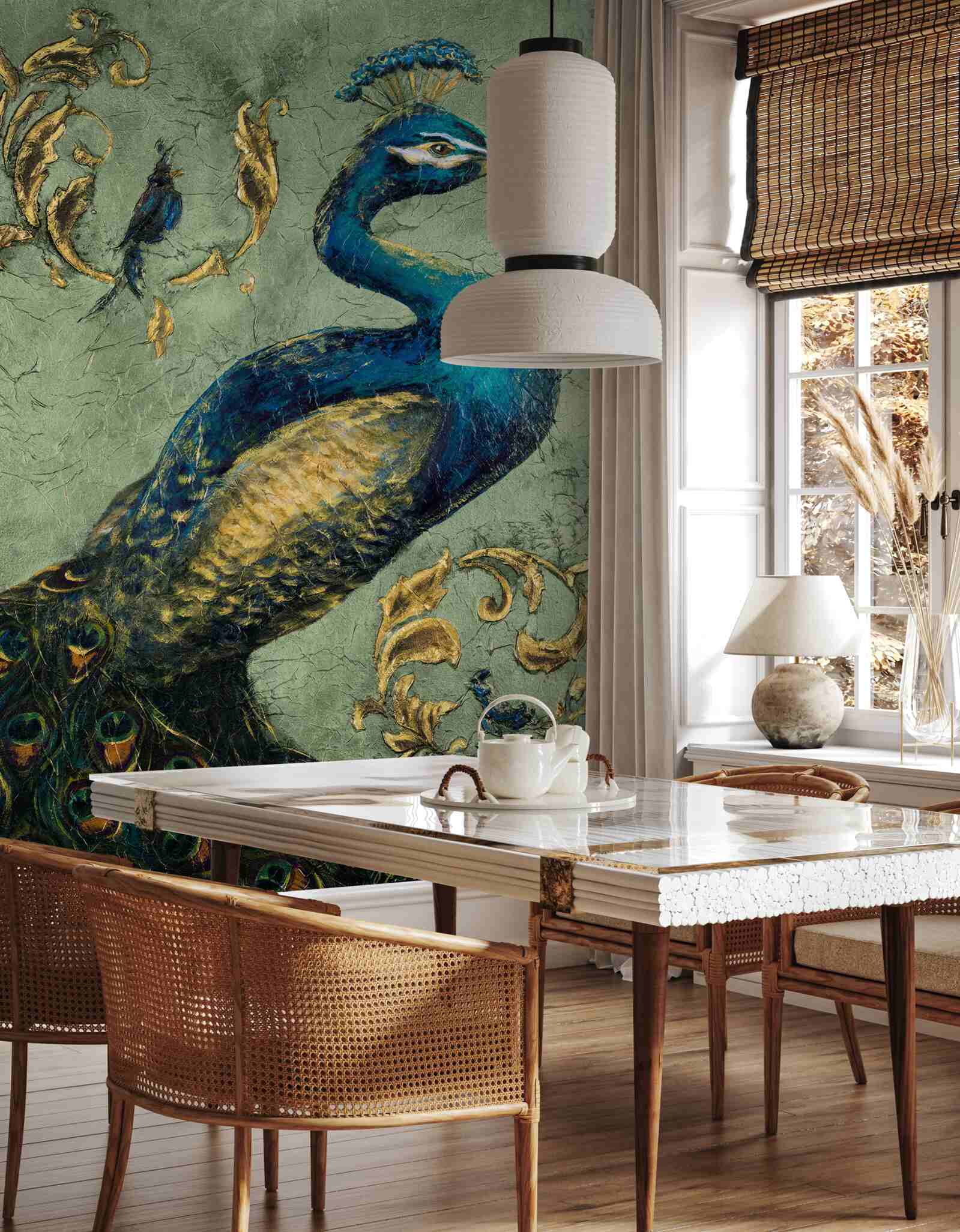 Фотошпалери дивовижно красивий павич