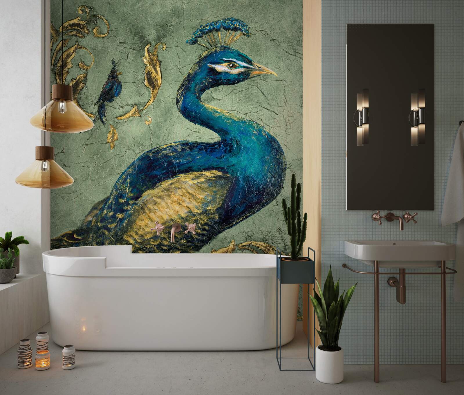 Фотошпалери дивовижно красивий павич