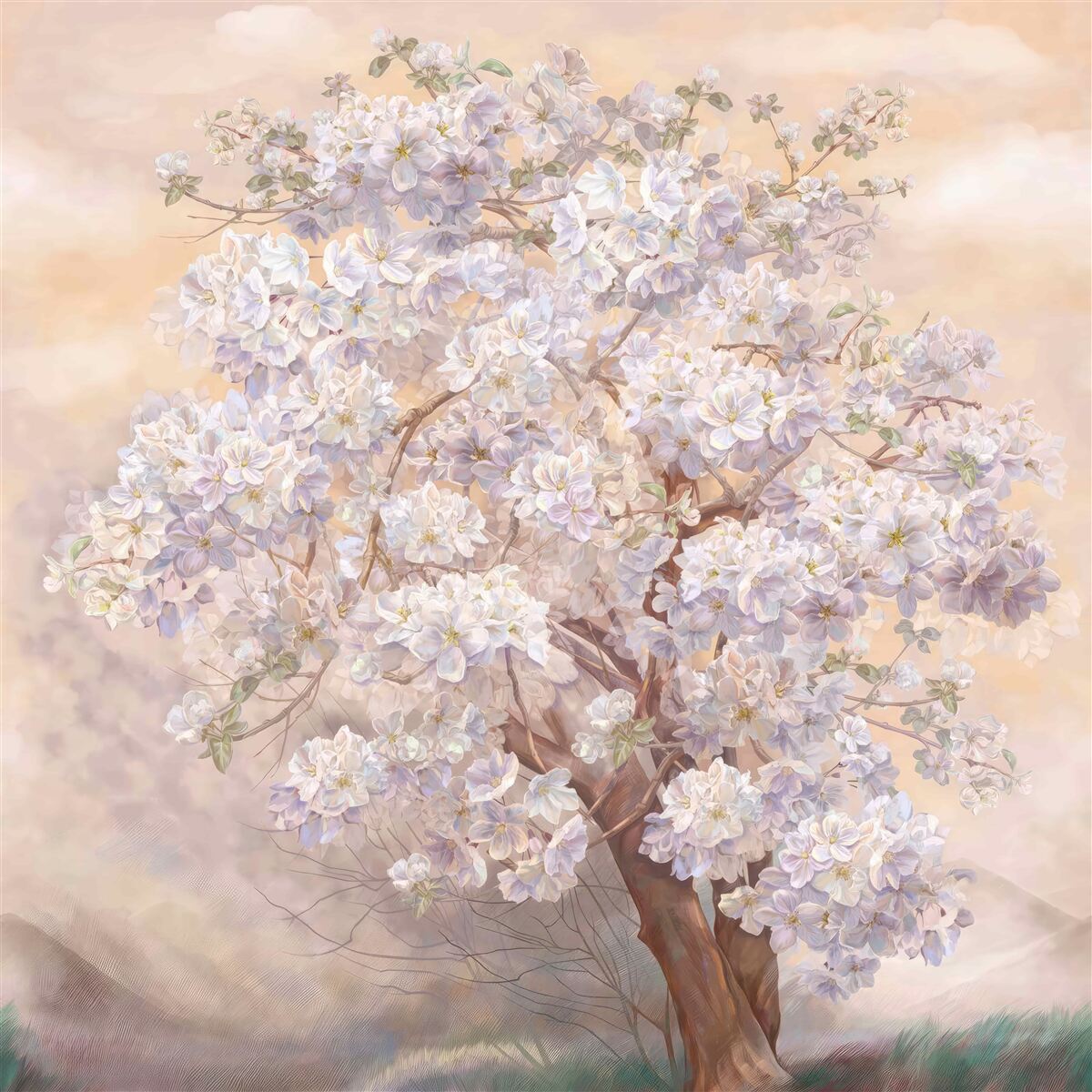 Фотошпалери величезне дерево в цвіту