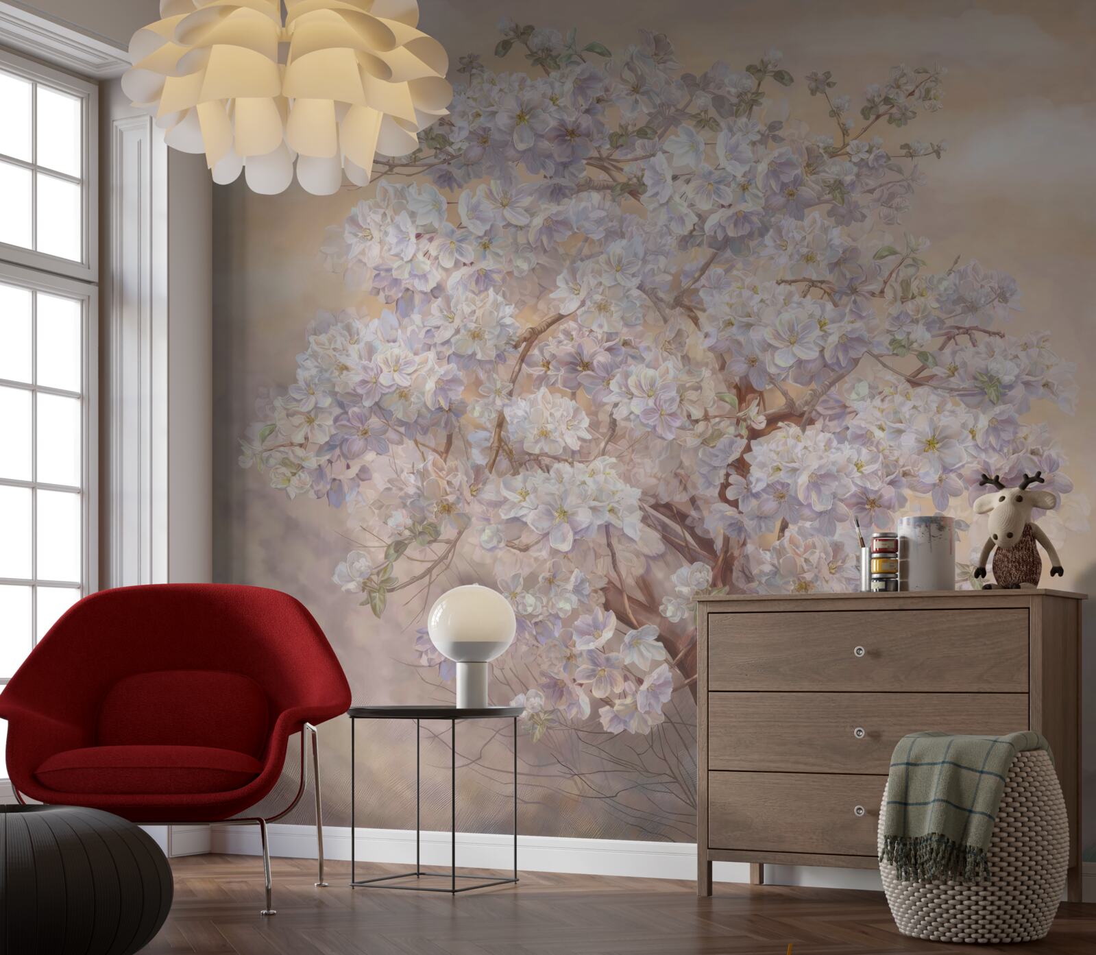 Фотошпалери величезне дерево в цвіту