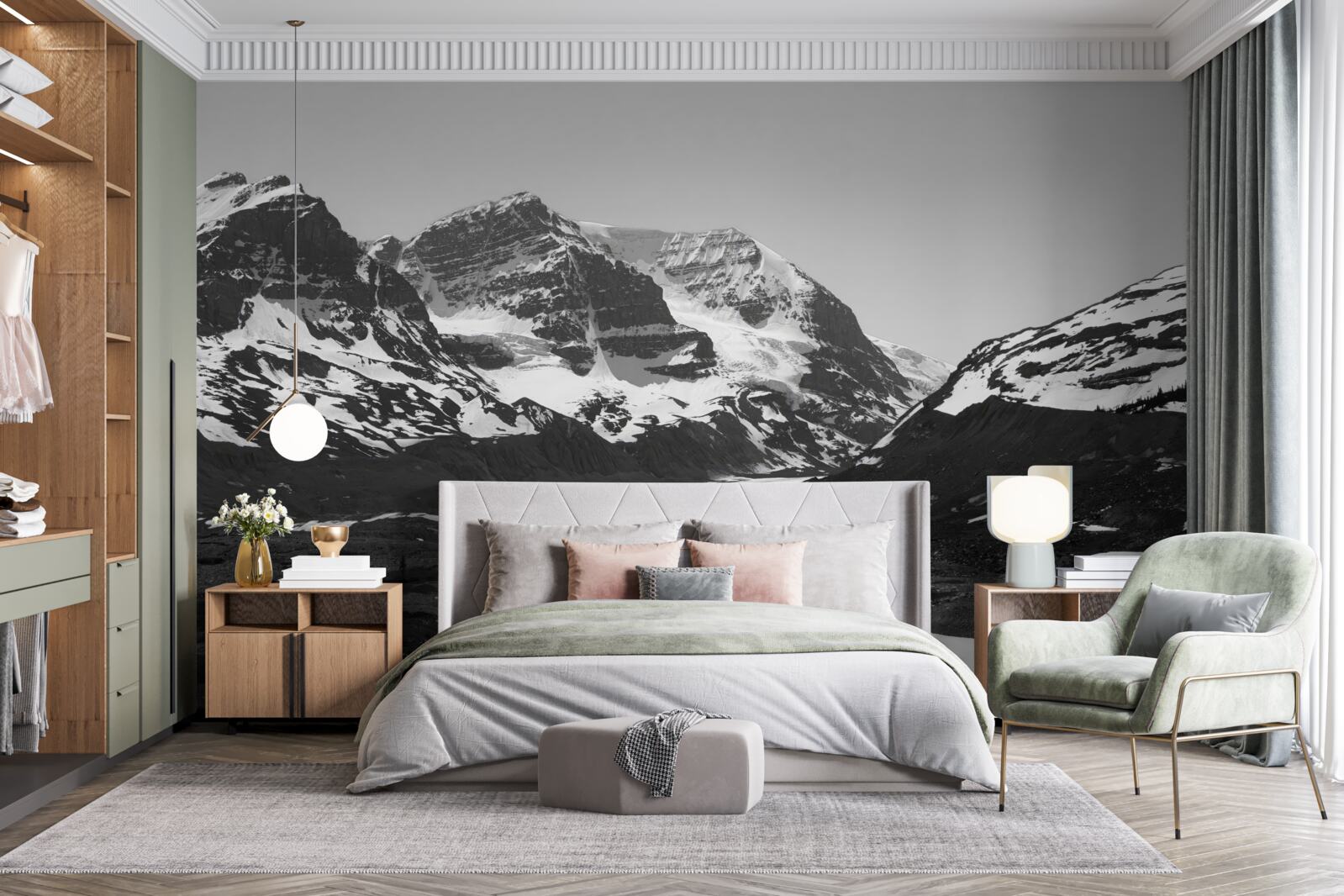 Фотошпалери чорно-біле зображення гір