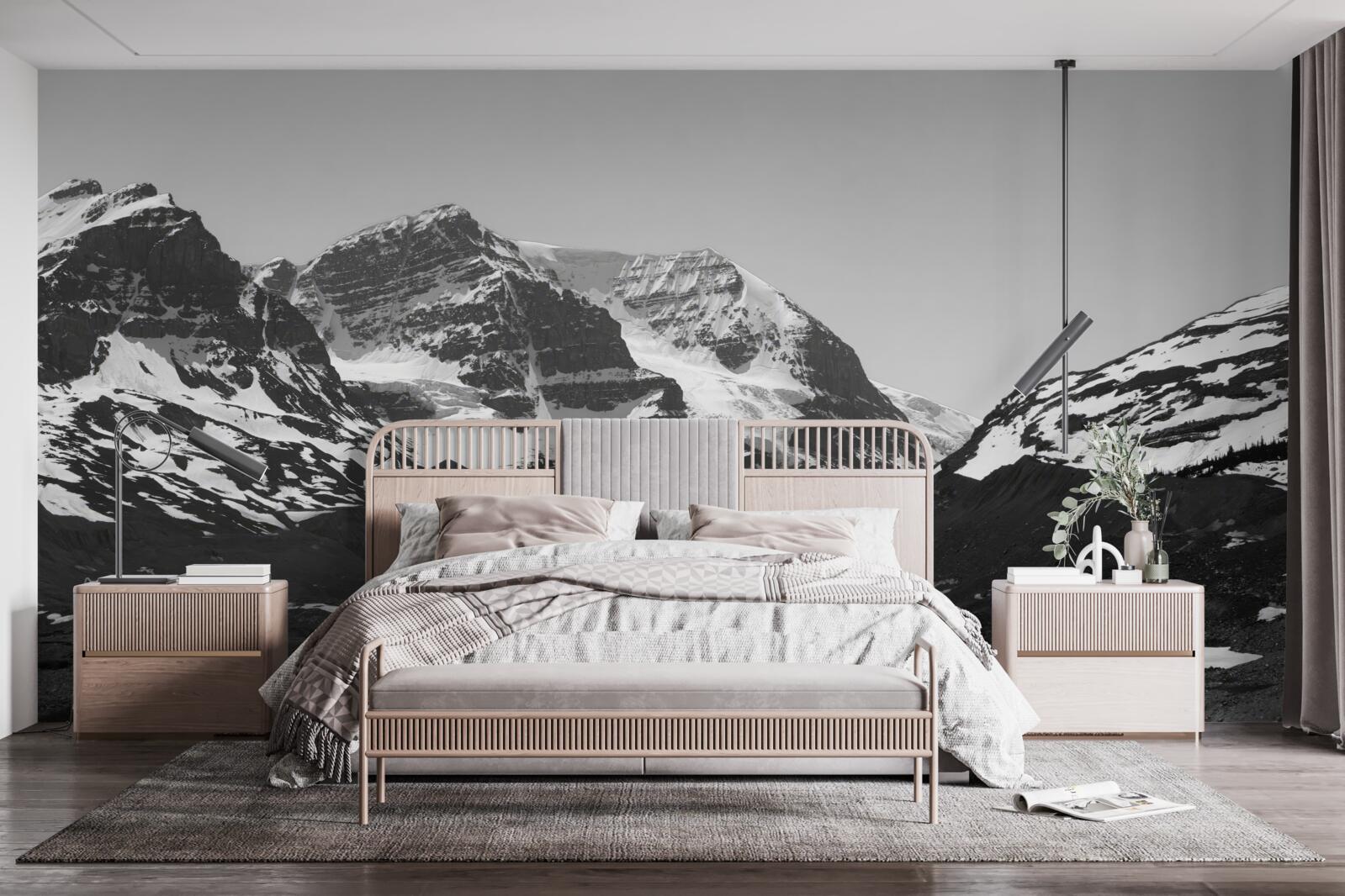 Фотошпалери чорно-біле зображення гір
