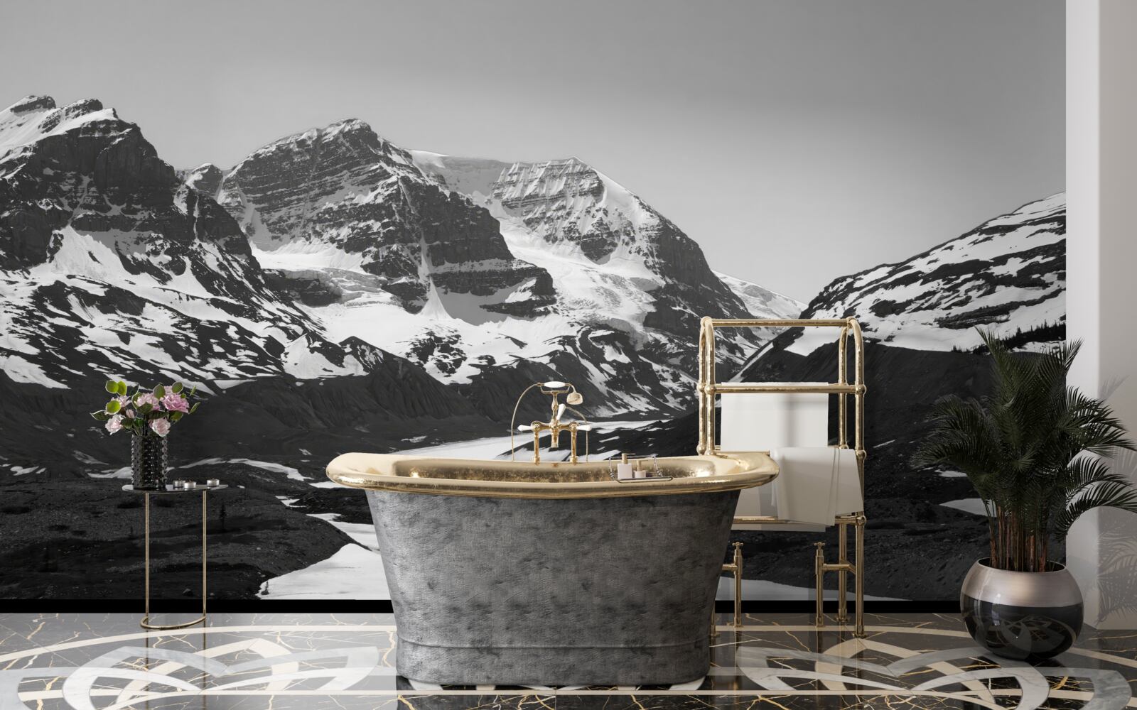 Фотошпалери чорно-біле зображення гір