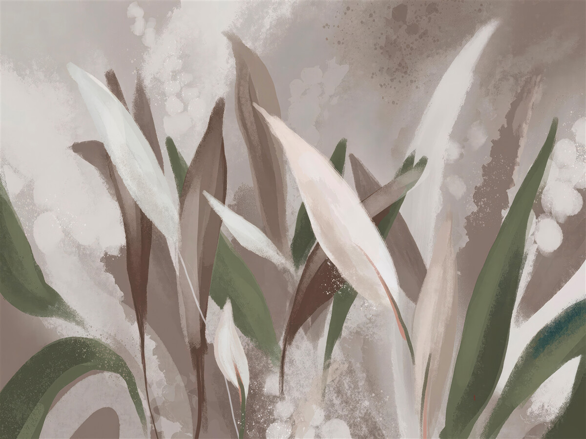 Фотошпалери листя різних розмірів і відтінків