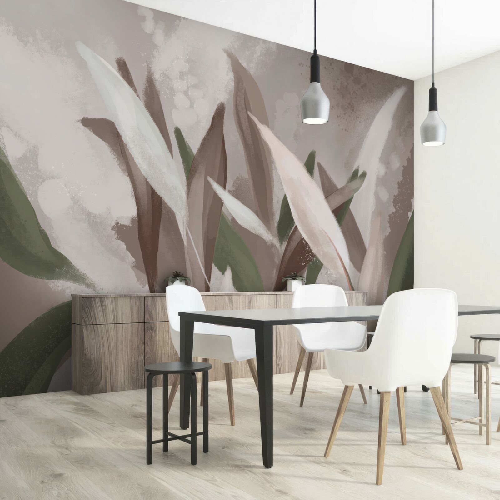 Фотошпалери листя різних розмірів і відтінків