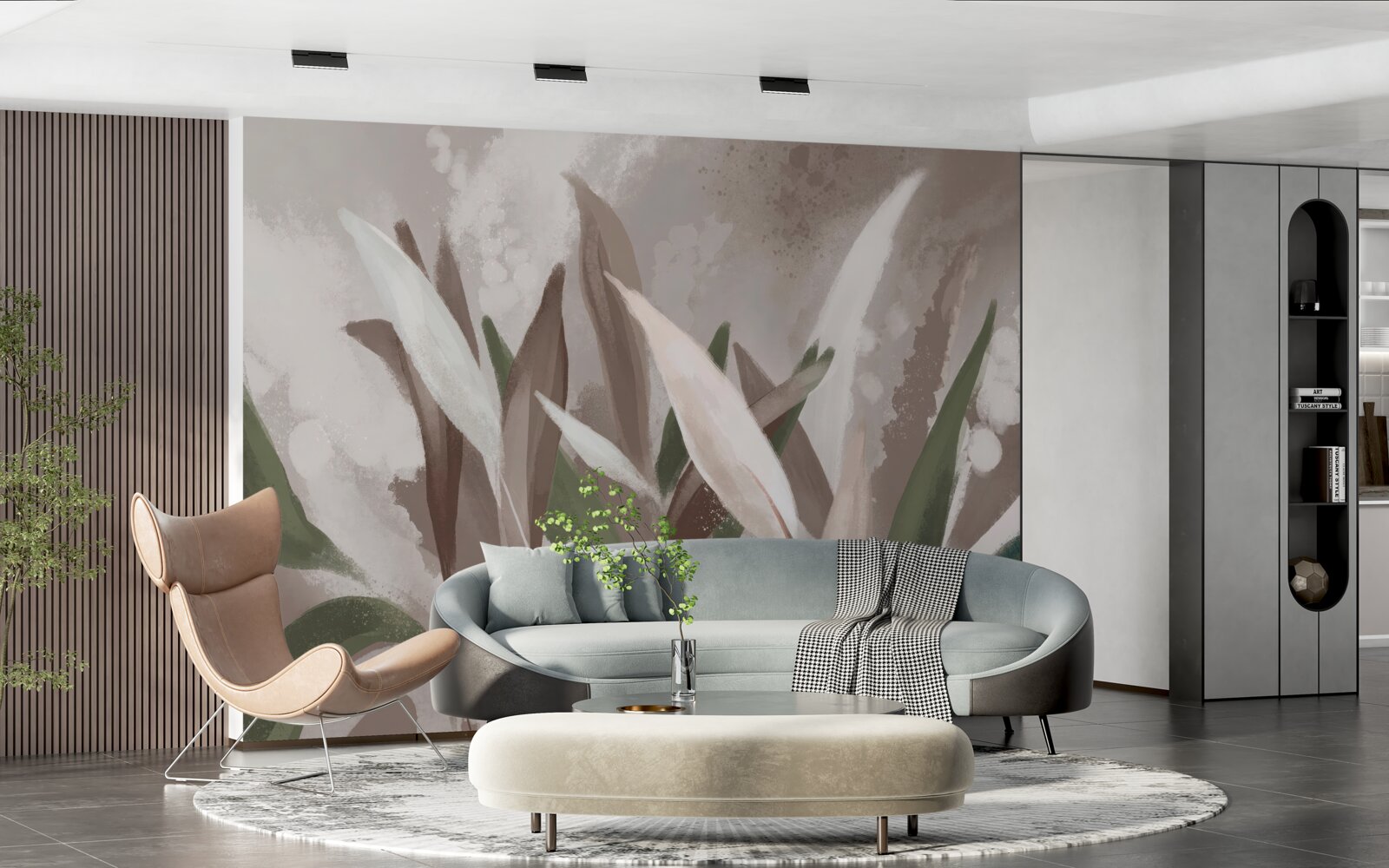 Фотошпалери листя різних розмірів і відтінків